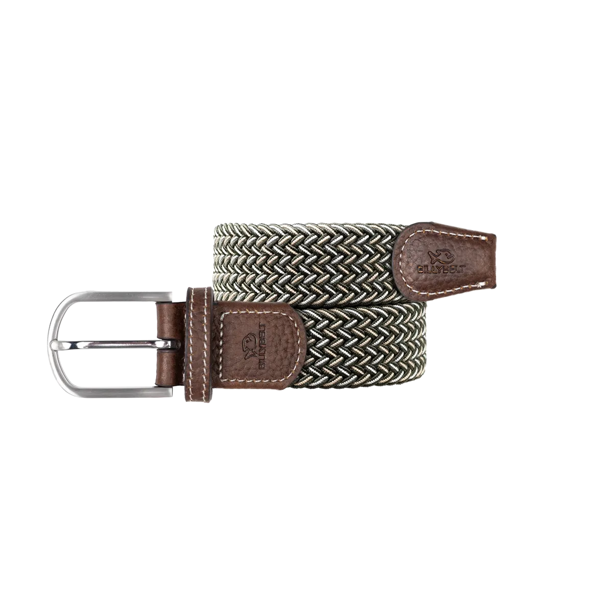 Ceinture tressée élastique multicolore Vert QUEBEC