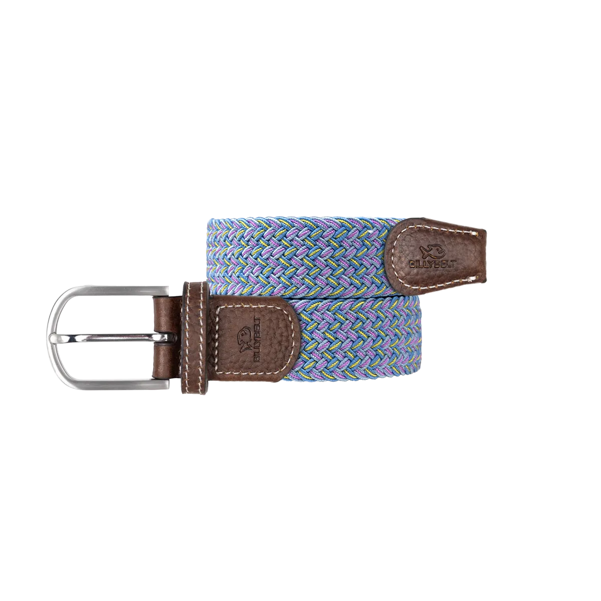 Ceinture tressée élastique multicolore Bleu JOHANNESBURG