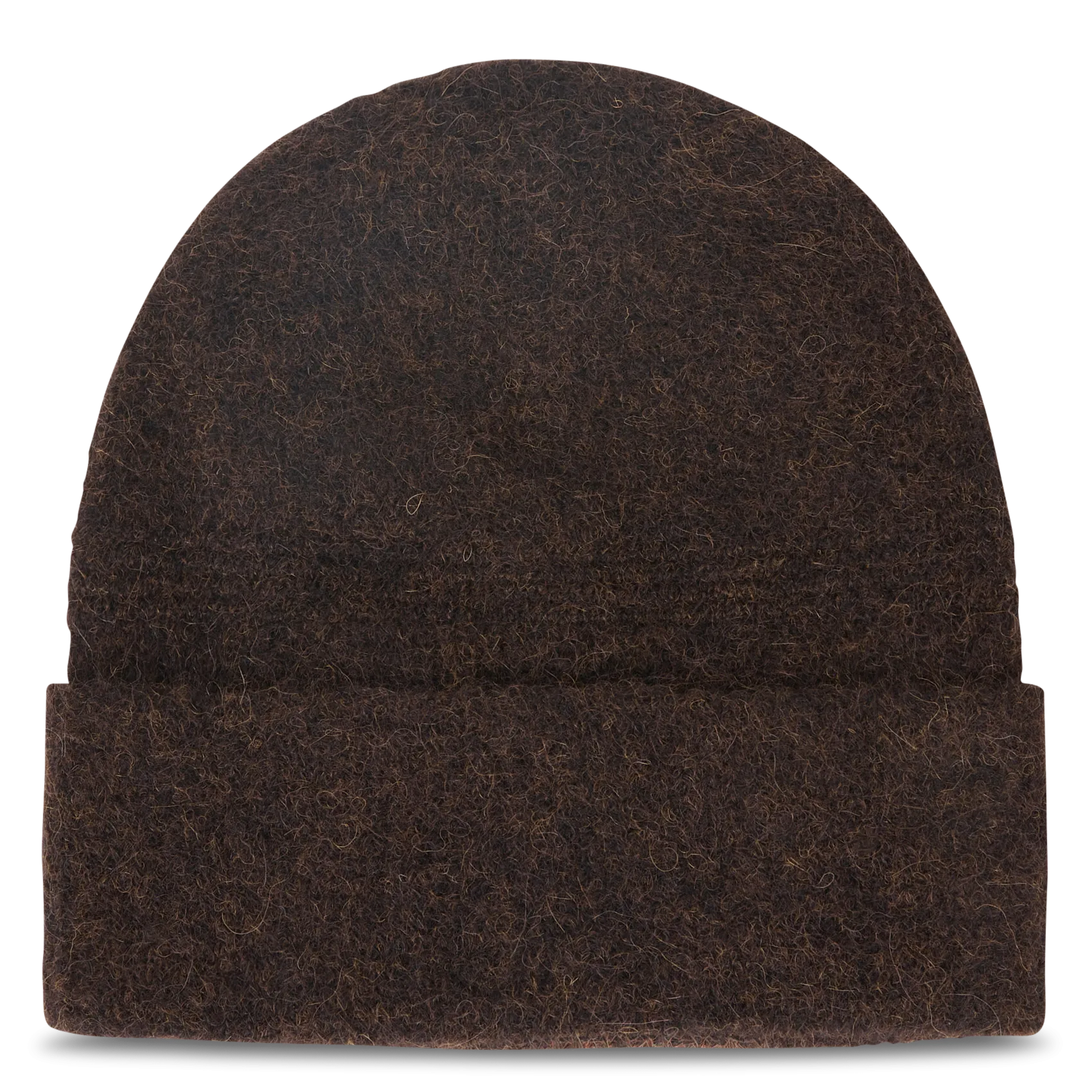 Bonnet en maille en laine et alpaga mélangé Marron ROWA