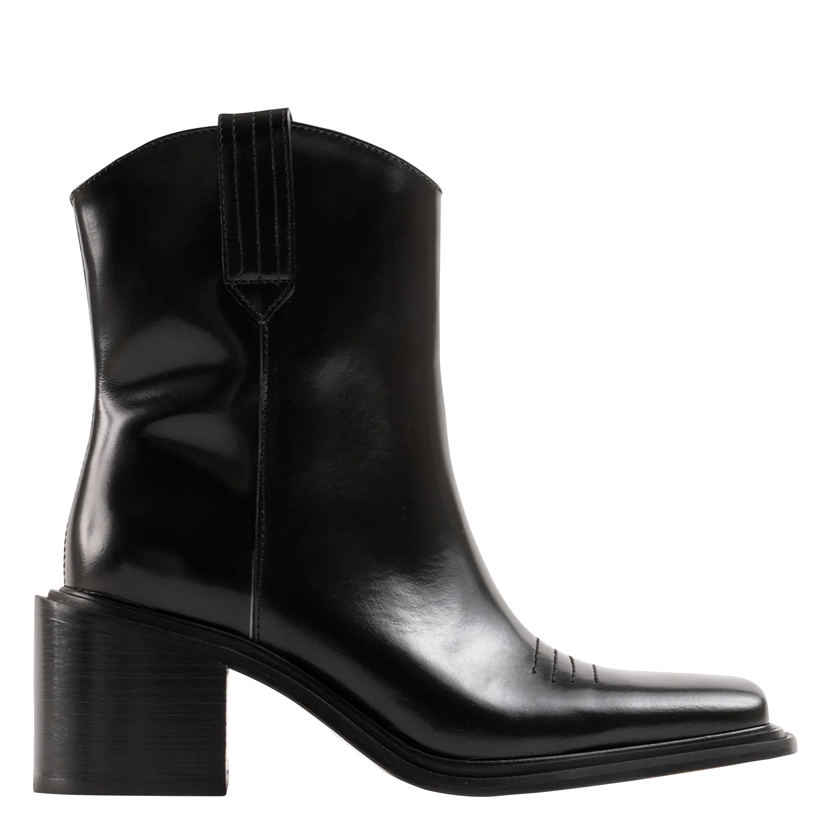 Bottines en cuir ciré Noir SAM