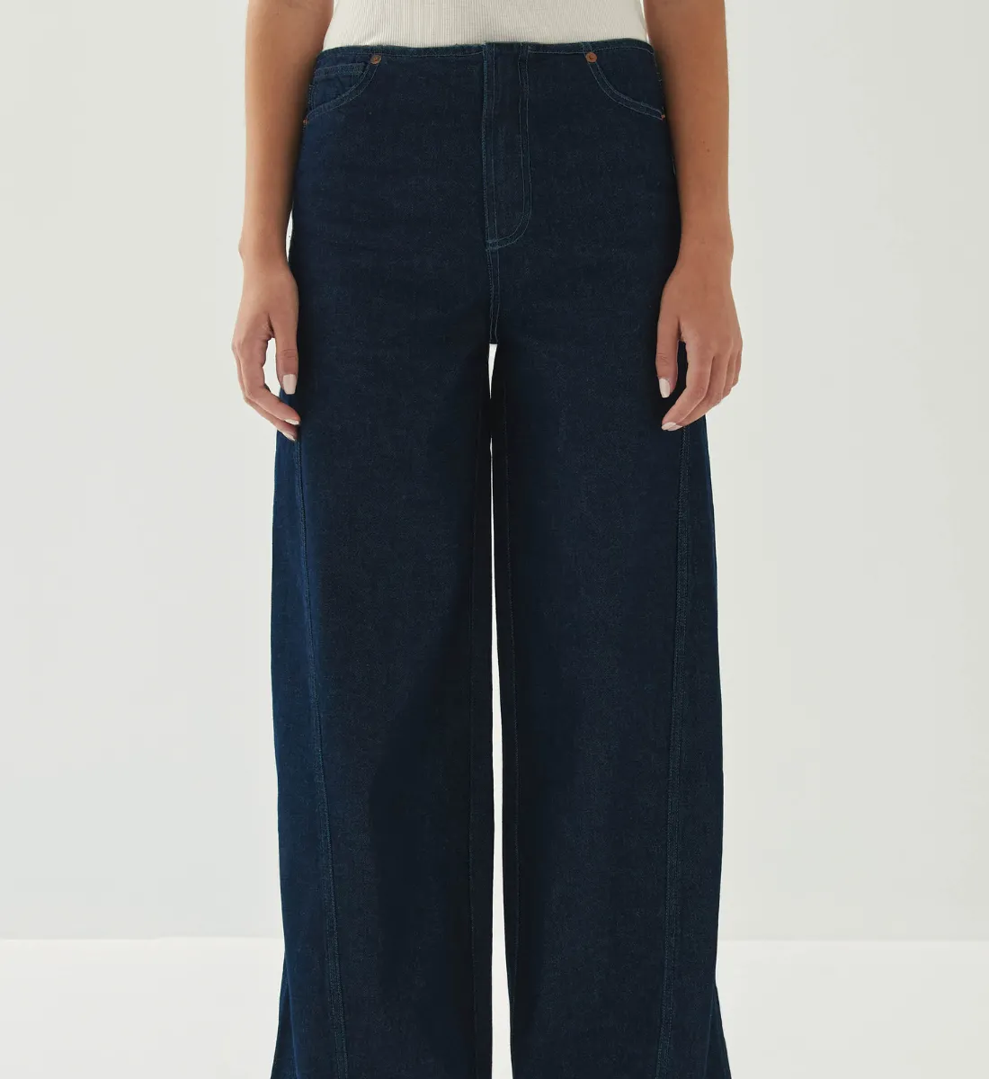 Jean droit en coton Bleu MAGDA