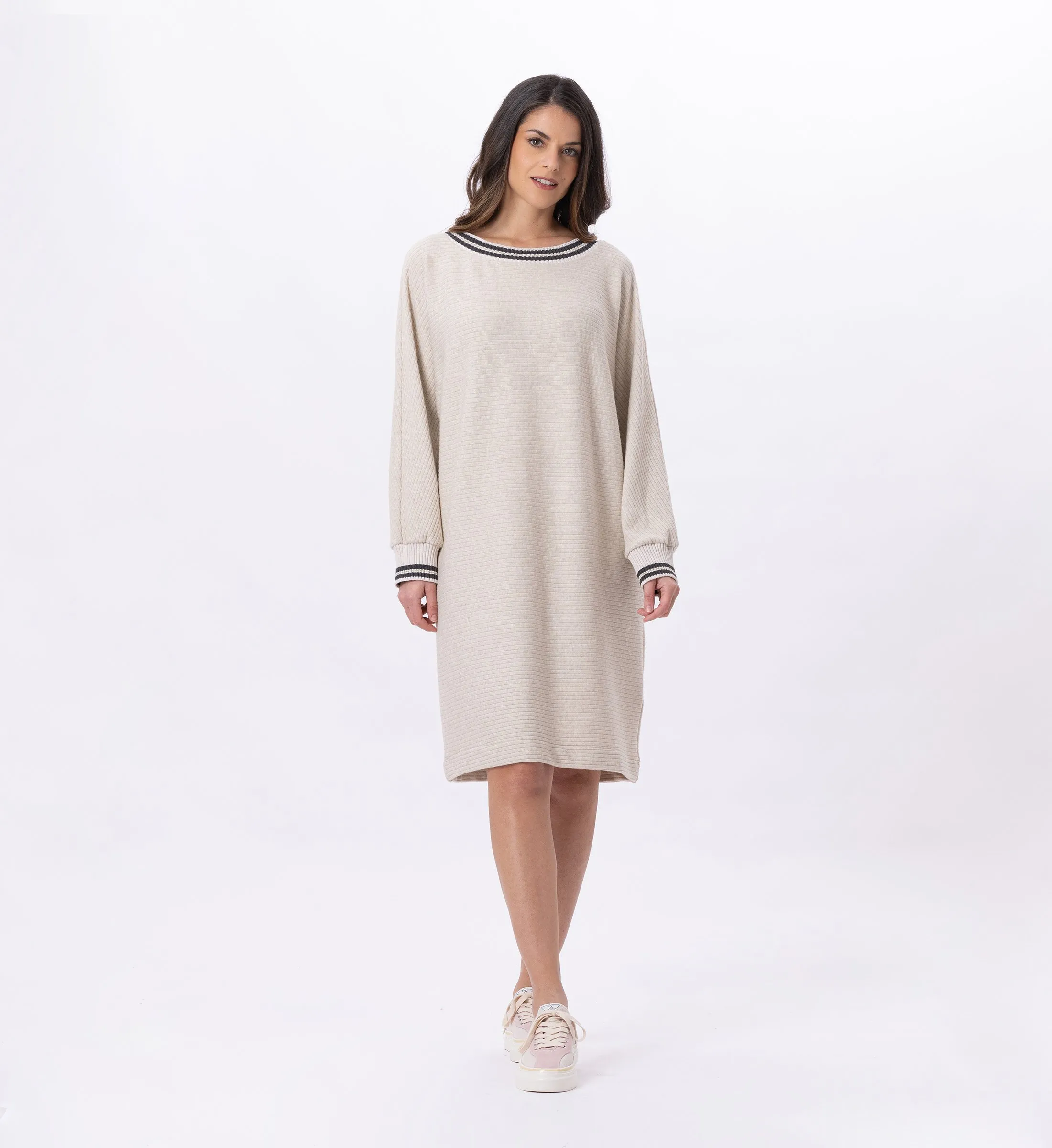 Robe en maille tricot Beige ESMEE 840