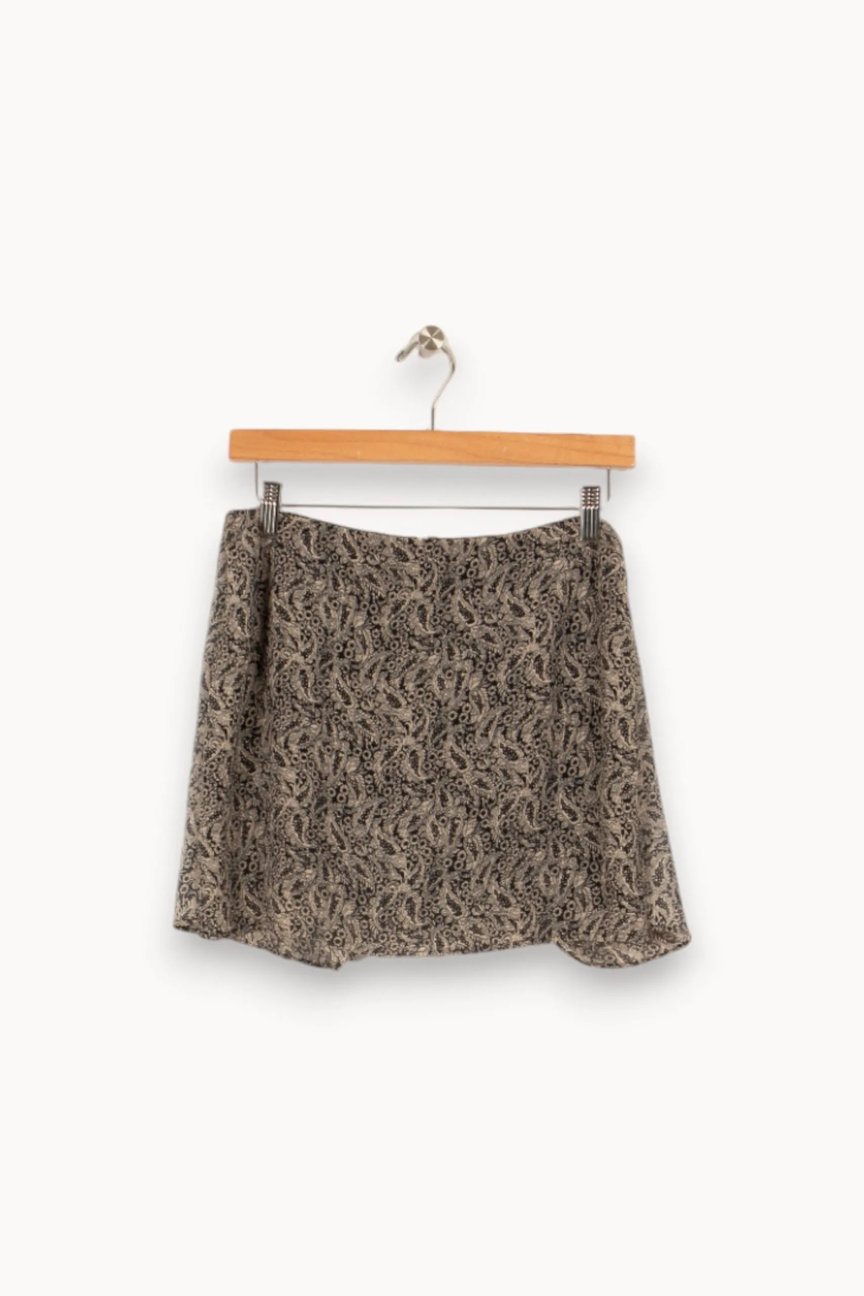 Jupe courte à motifs Gris