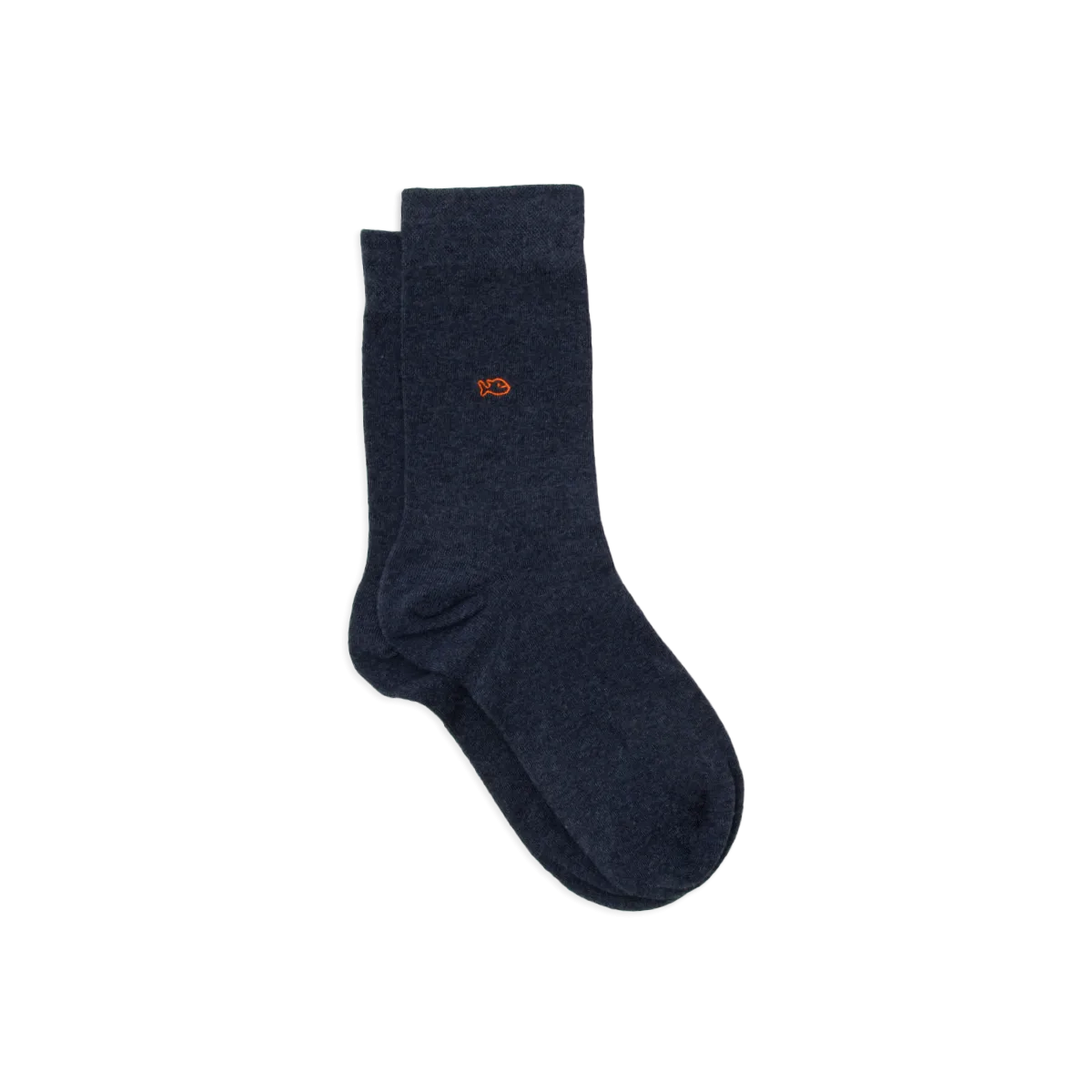 Chaussettes en coton peigné unies Bleu BLEU CHINÉ