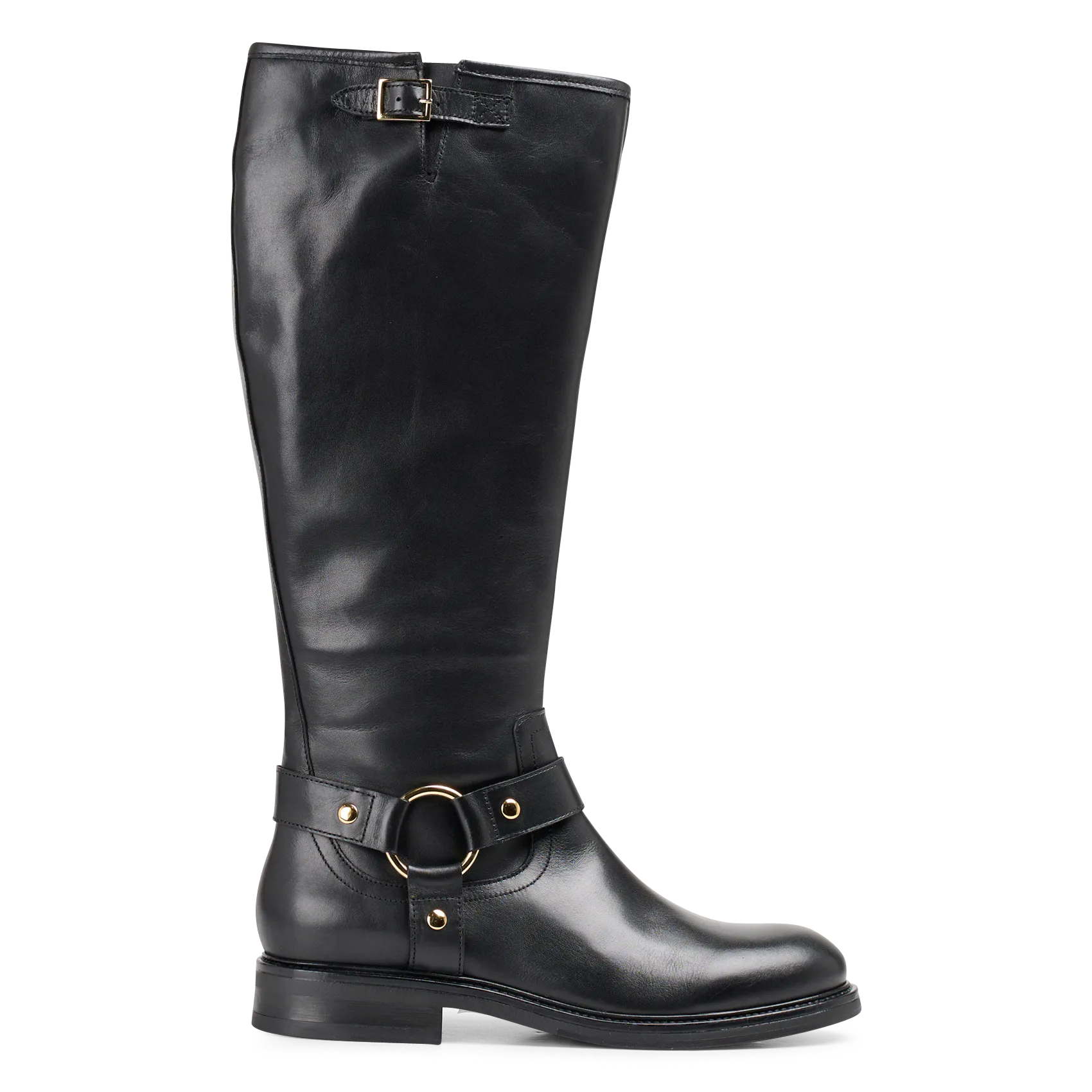 Botte à lanières en cuir Noir