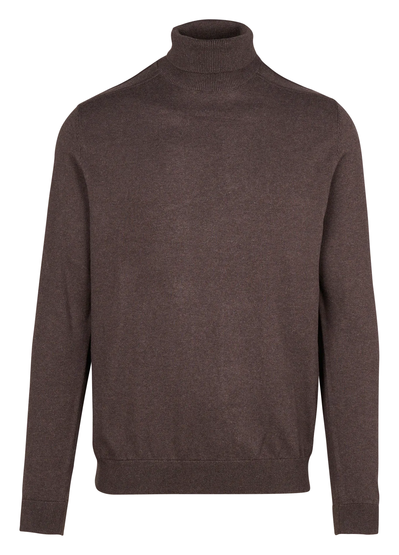Pull col roulé regular-fit en coton Marron