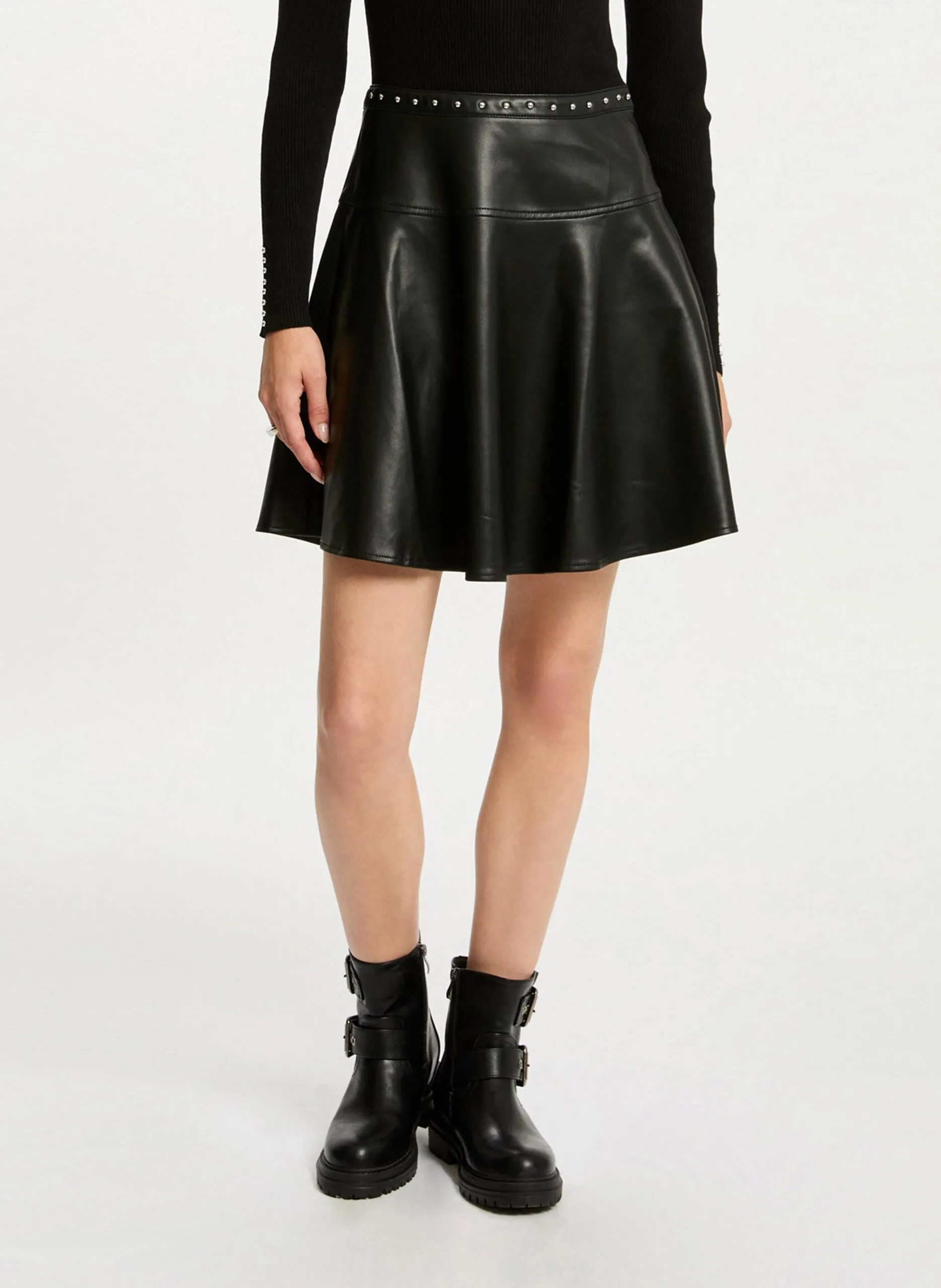 Robe courte patineuse 2-en-1 Marron 242-RPEPPER