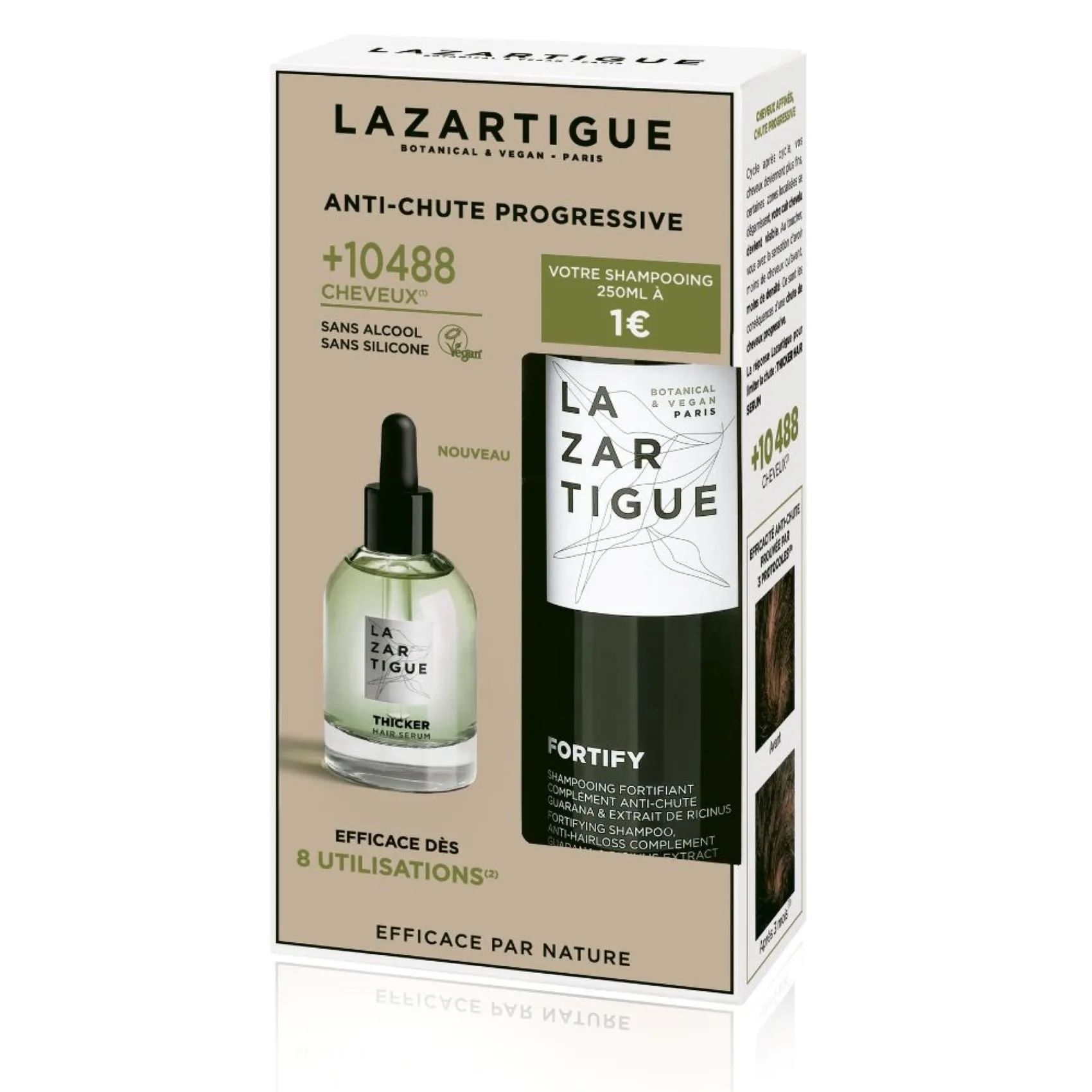 COFFRET FORTIFY SHAMPOOING Fortifiant Anti-Chute 250ML + THICKER SERUM Chute Progressive 50ML