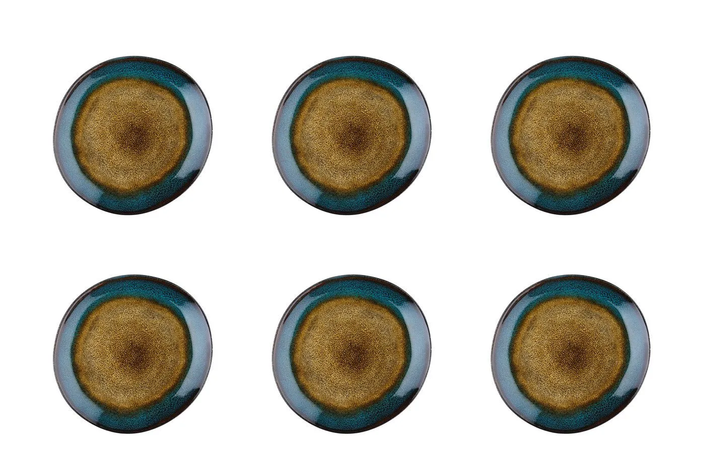 Assiette island ø20,5cm - 6 pièces - terre et mer Marron