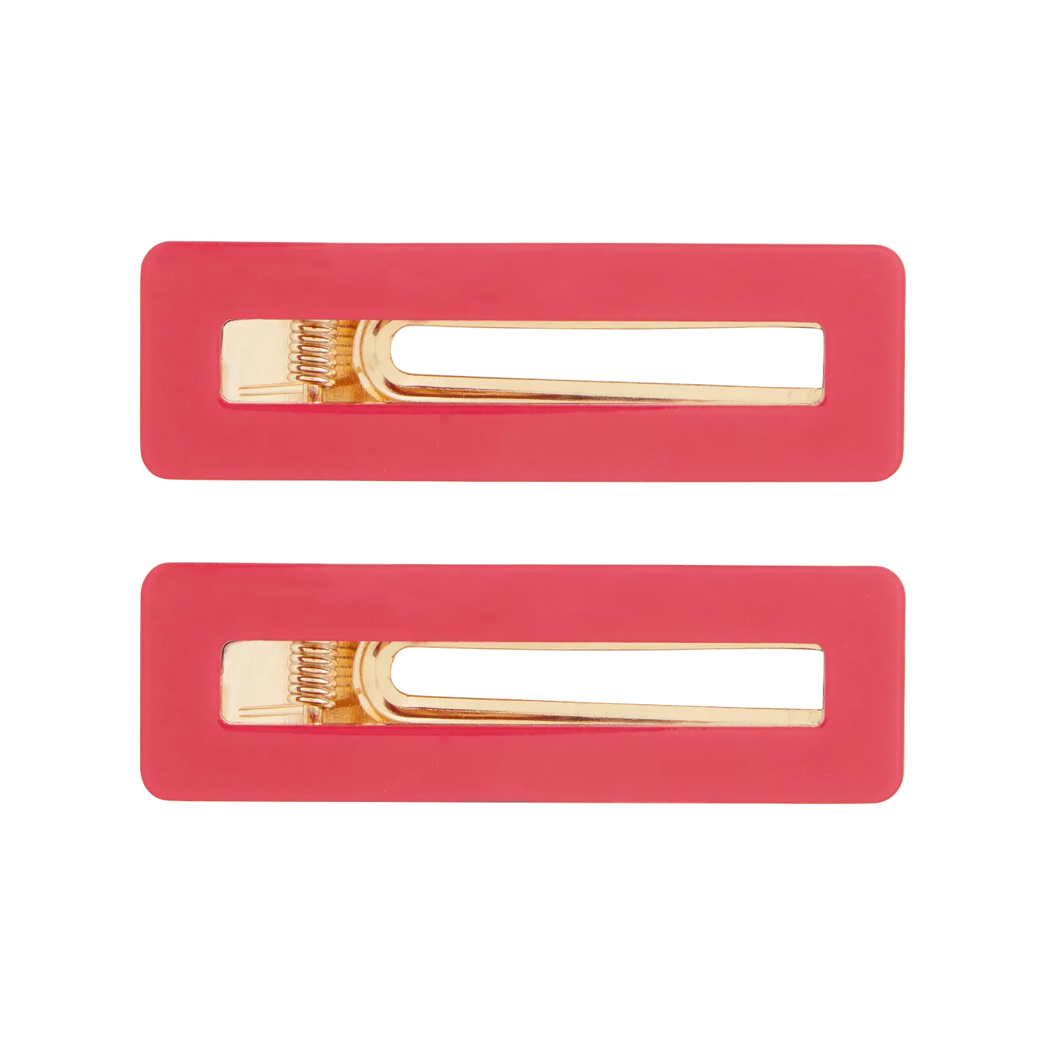 Lot de 2 barrettes carrées Rose
