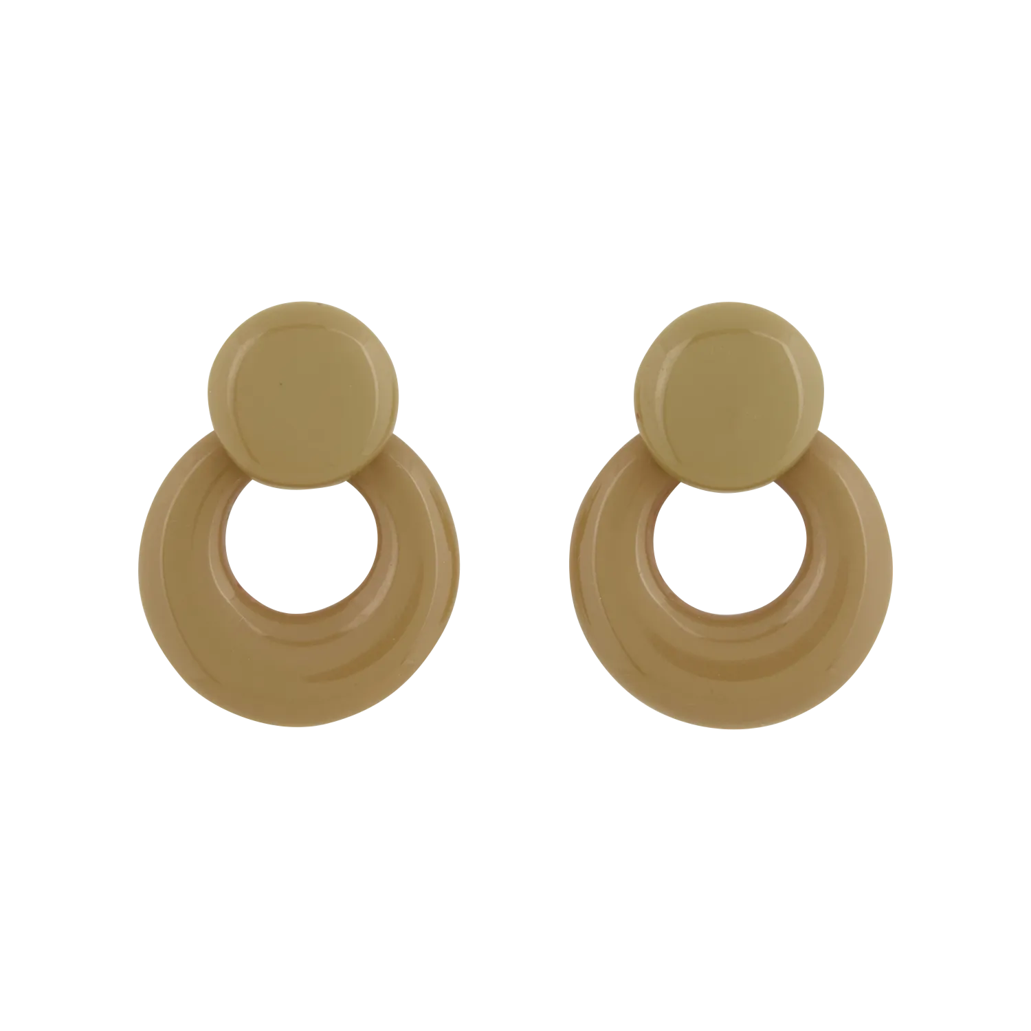 Boucles d'oreilles rondes Beige ENZA
