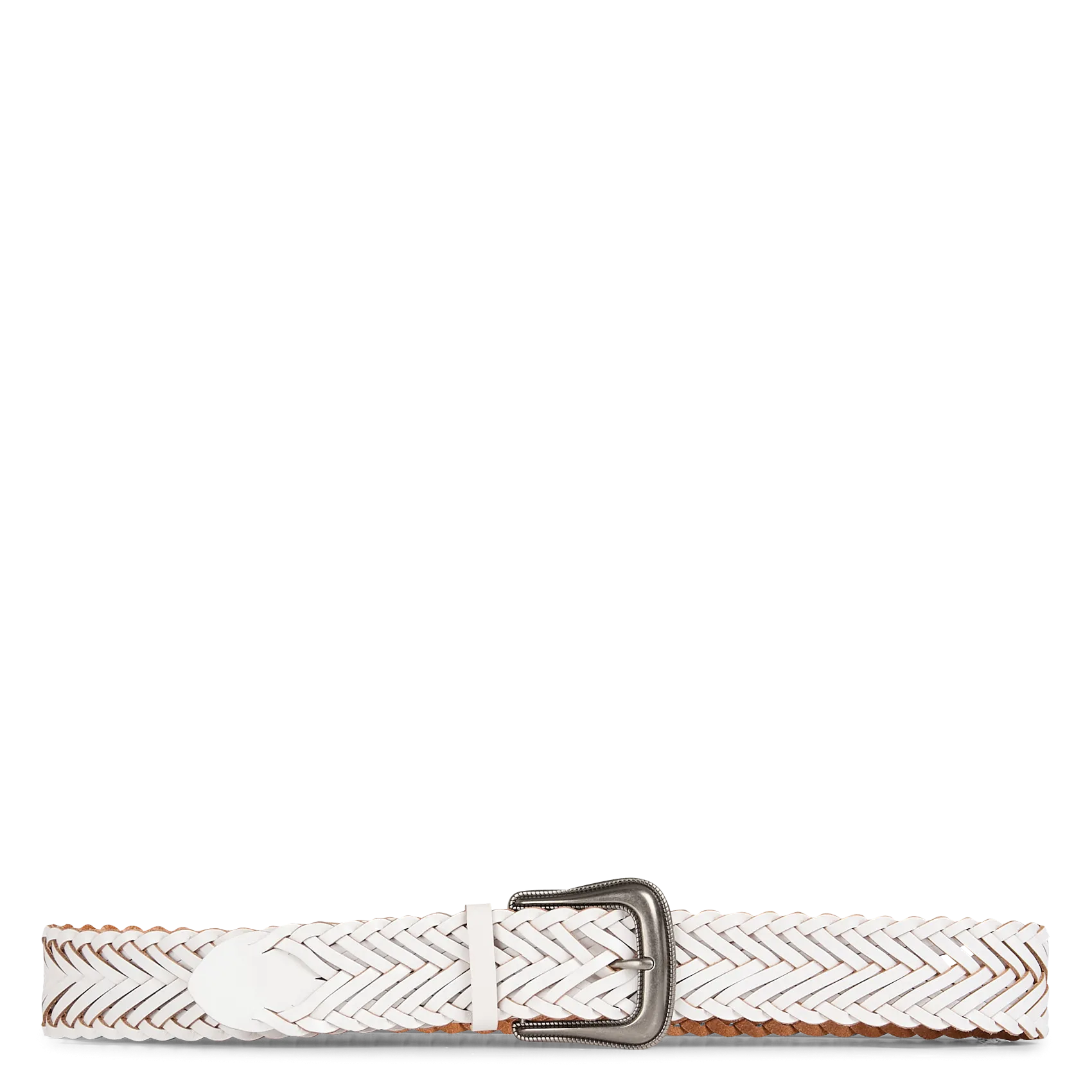 Ceinture en cuir tressée Beige ARIOLA