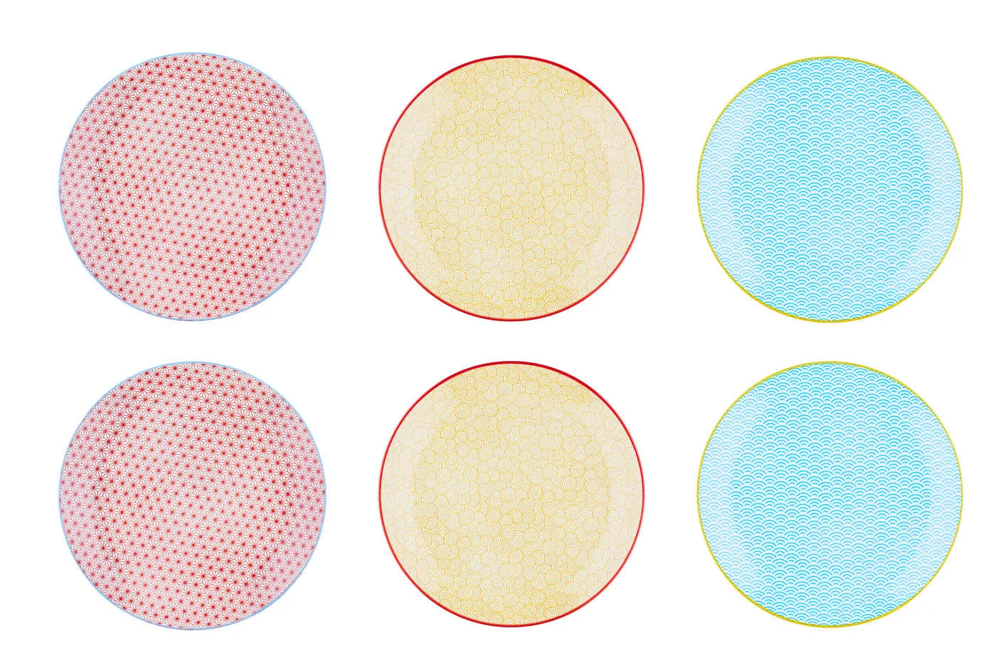 Assiette pattern ø26cm - 6 pièces - color Bleu