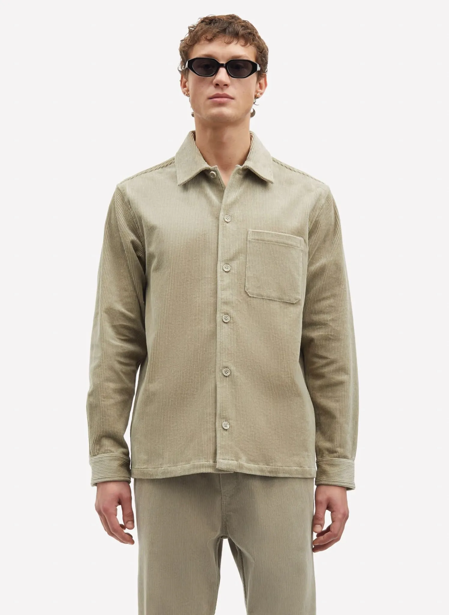 Surchemise col classique en coton organique Beige DAMON