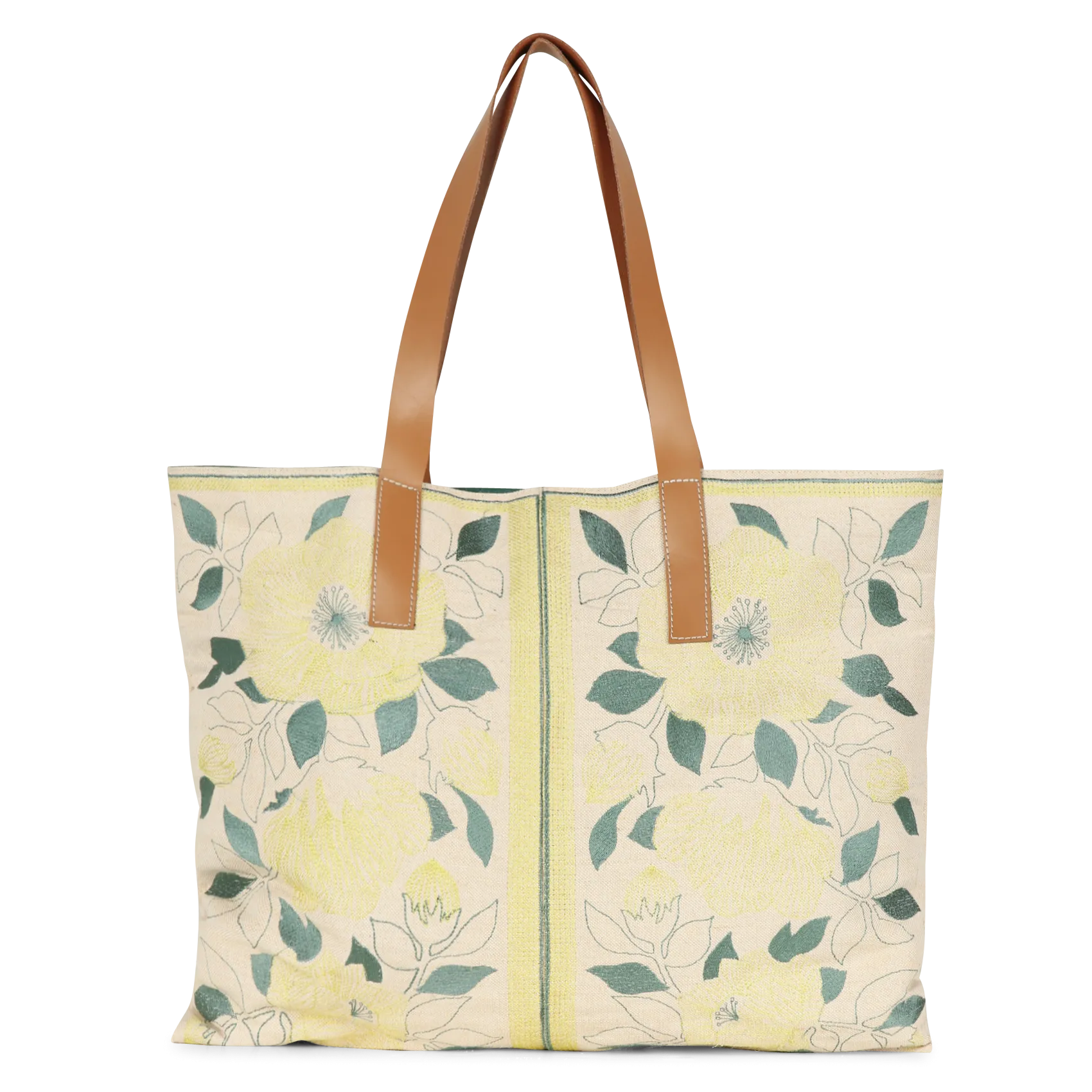 Sac rectangle brodé Jaune