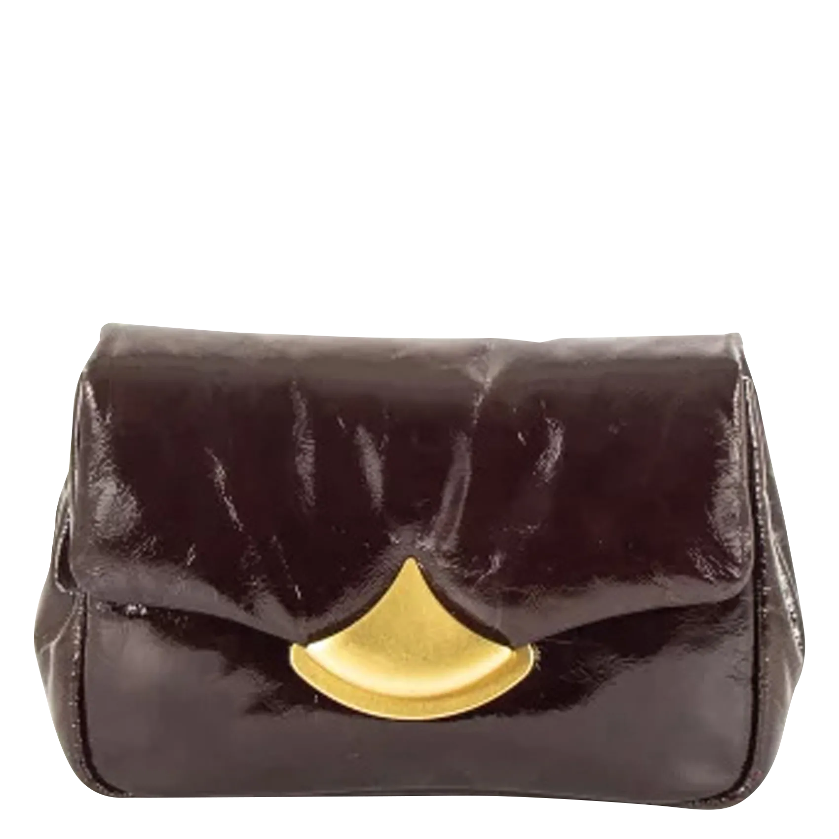 Sac bandoulière en cuir vernis Marron DIVILUZ PUFFY P