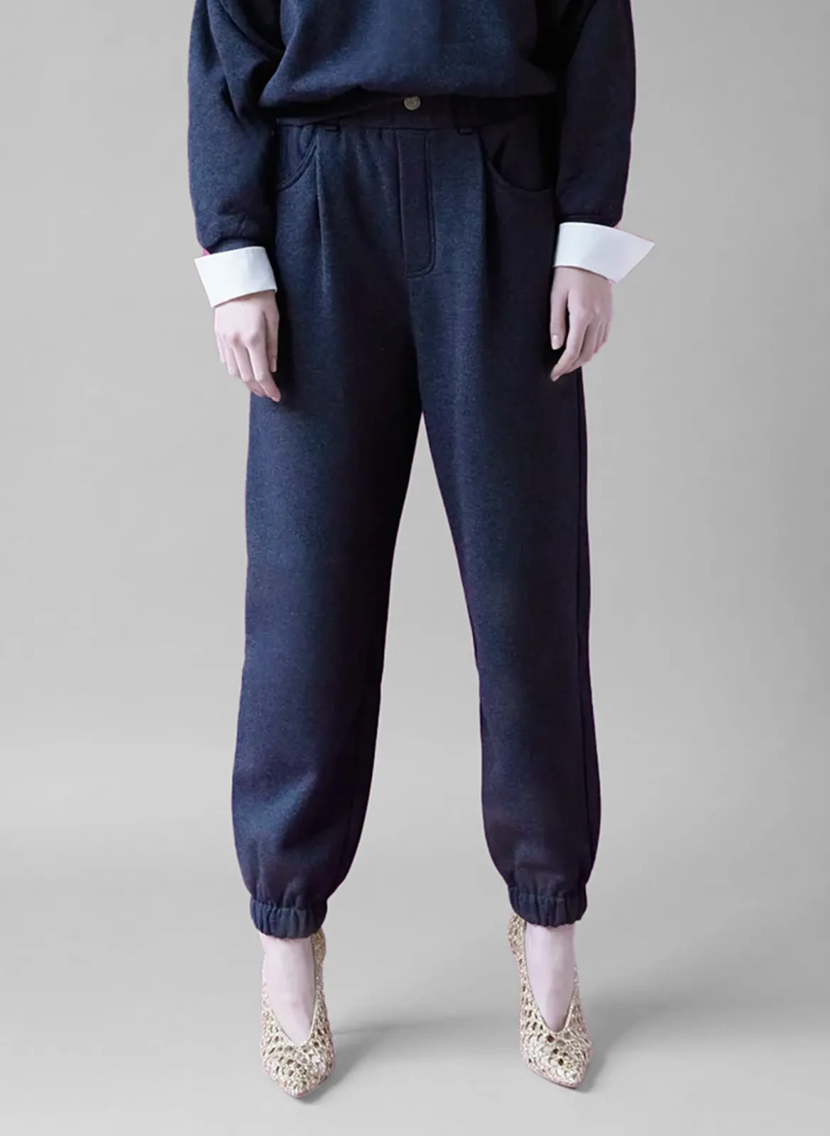 Jogging en coton recyclé mélangé Gris XENIA