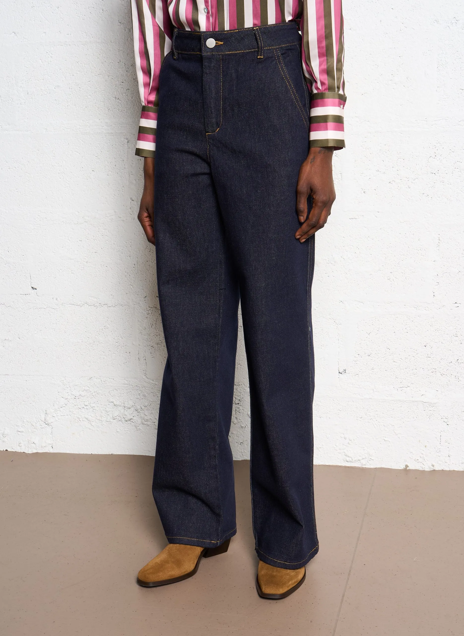 Jean droit brut Bleu MENSINA