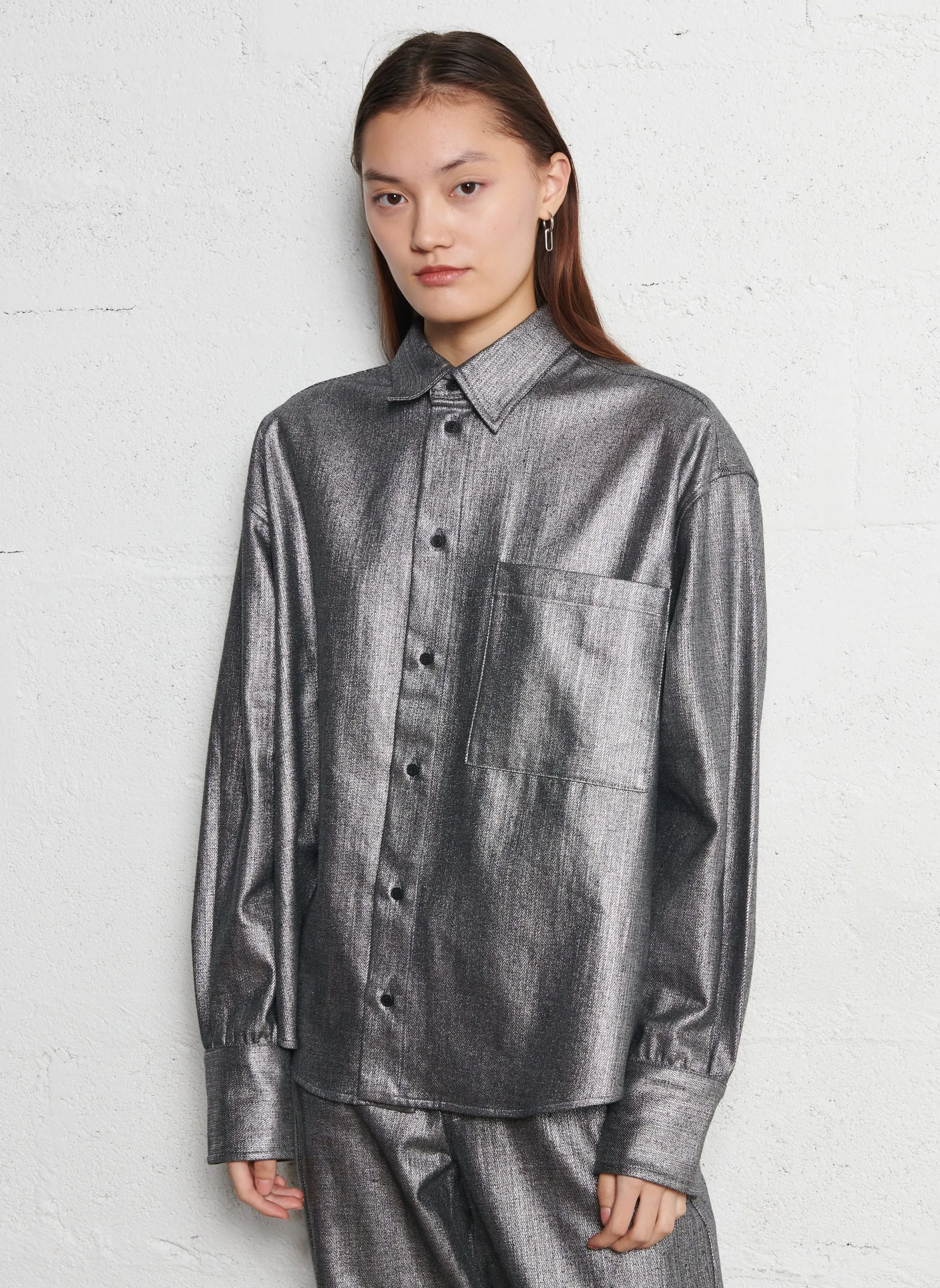 Chemisier ample scintillant Argent BENNY