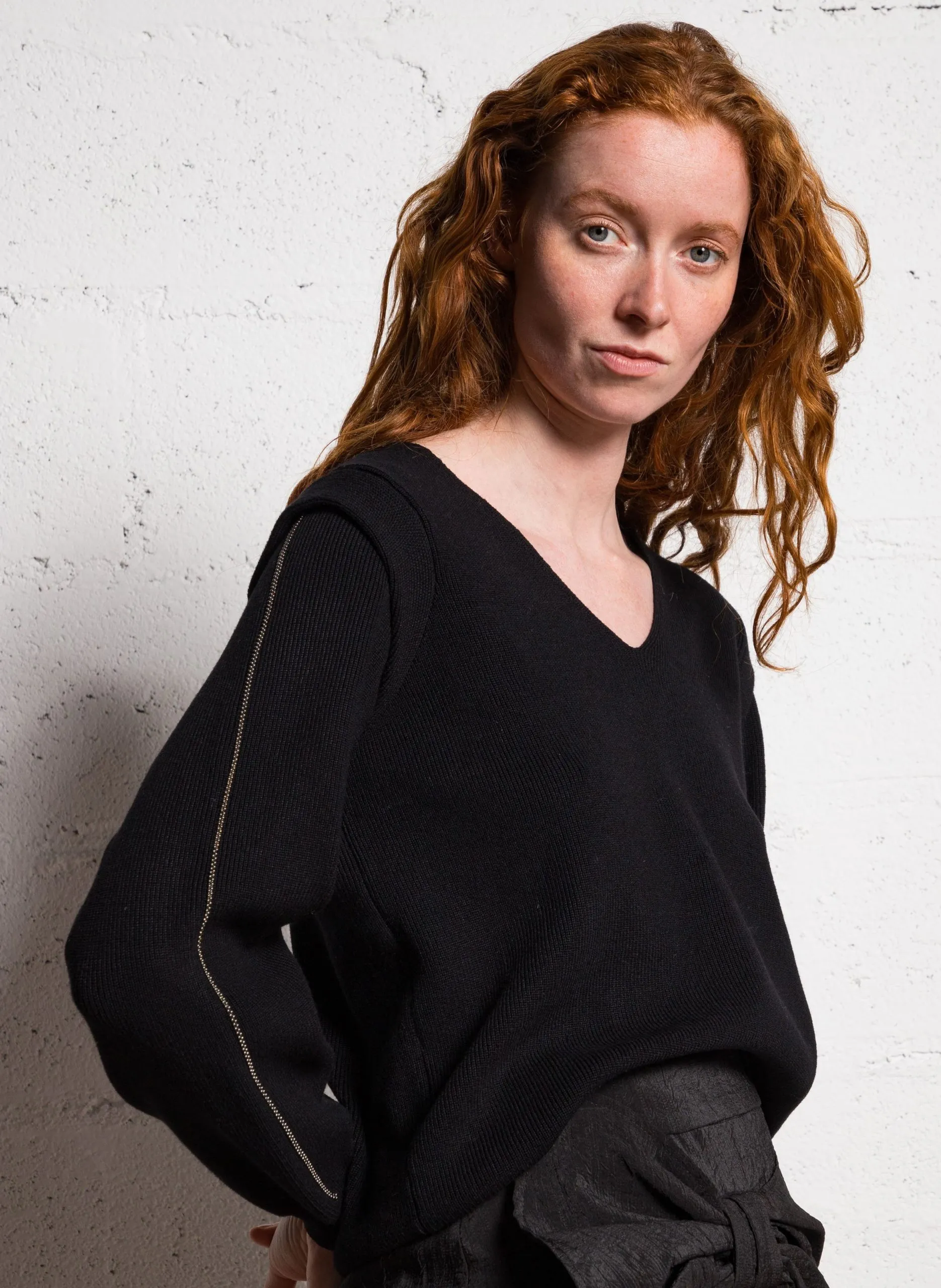 Pull col V Noir CLEMENTE