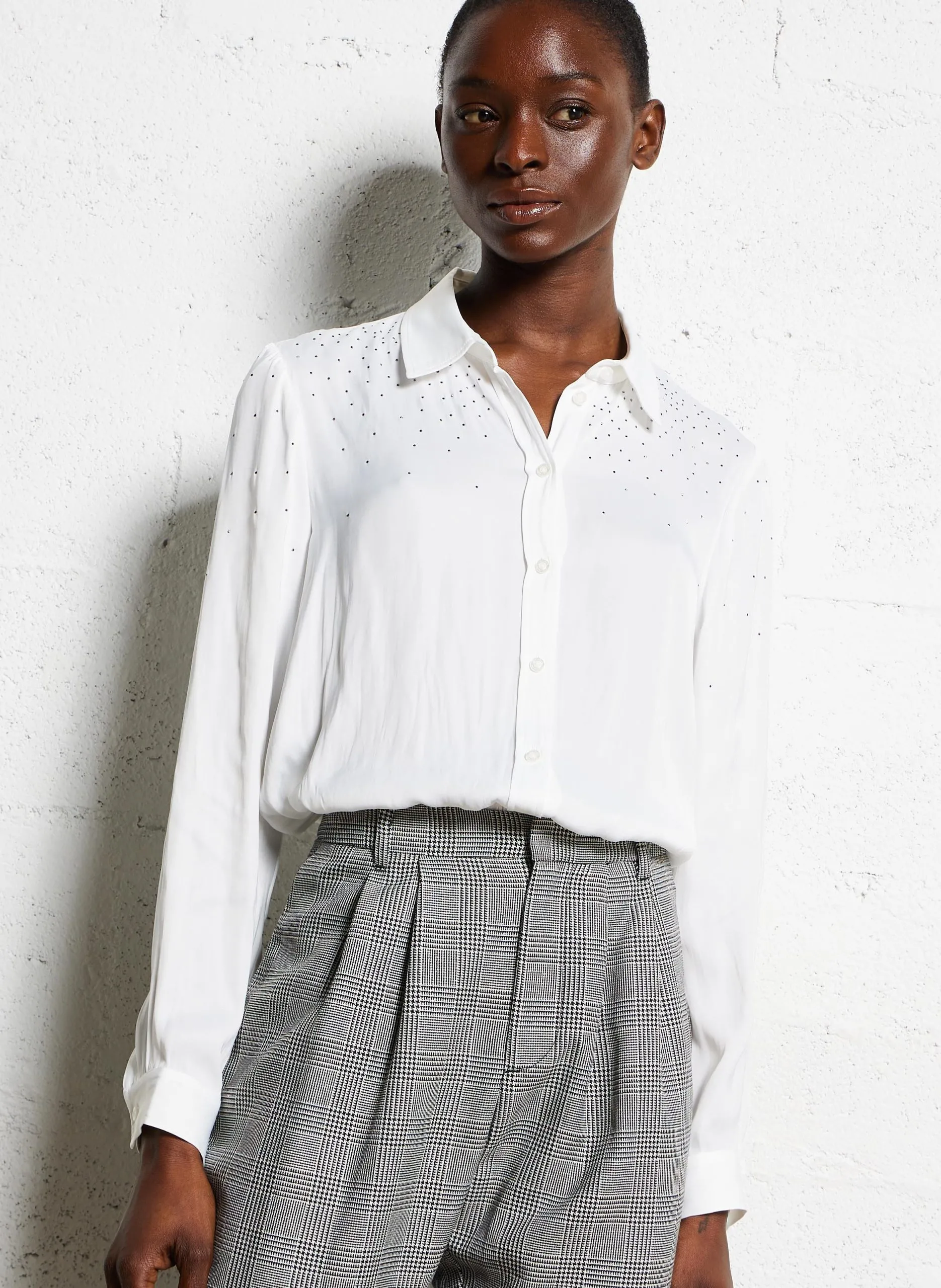 Chemise droite col classique Blanc