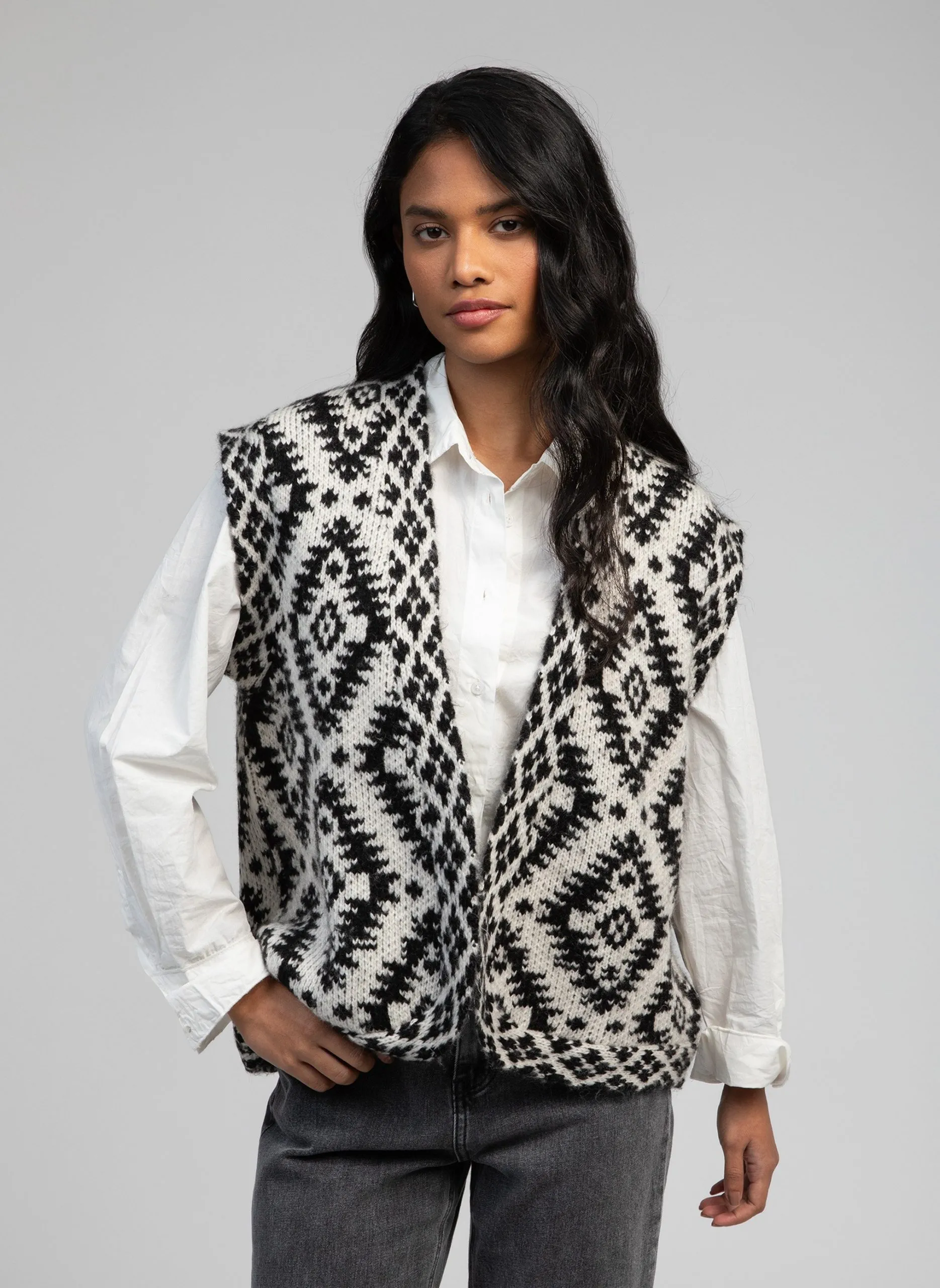 Cardigan jacquard Prune LETHNIK