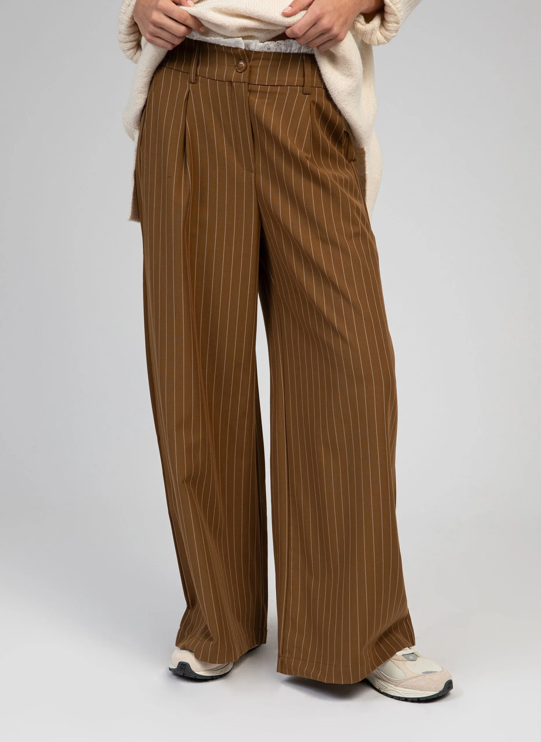 Pantalon large à rayures Kaki PANOVA