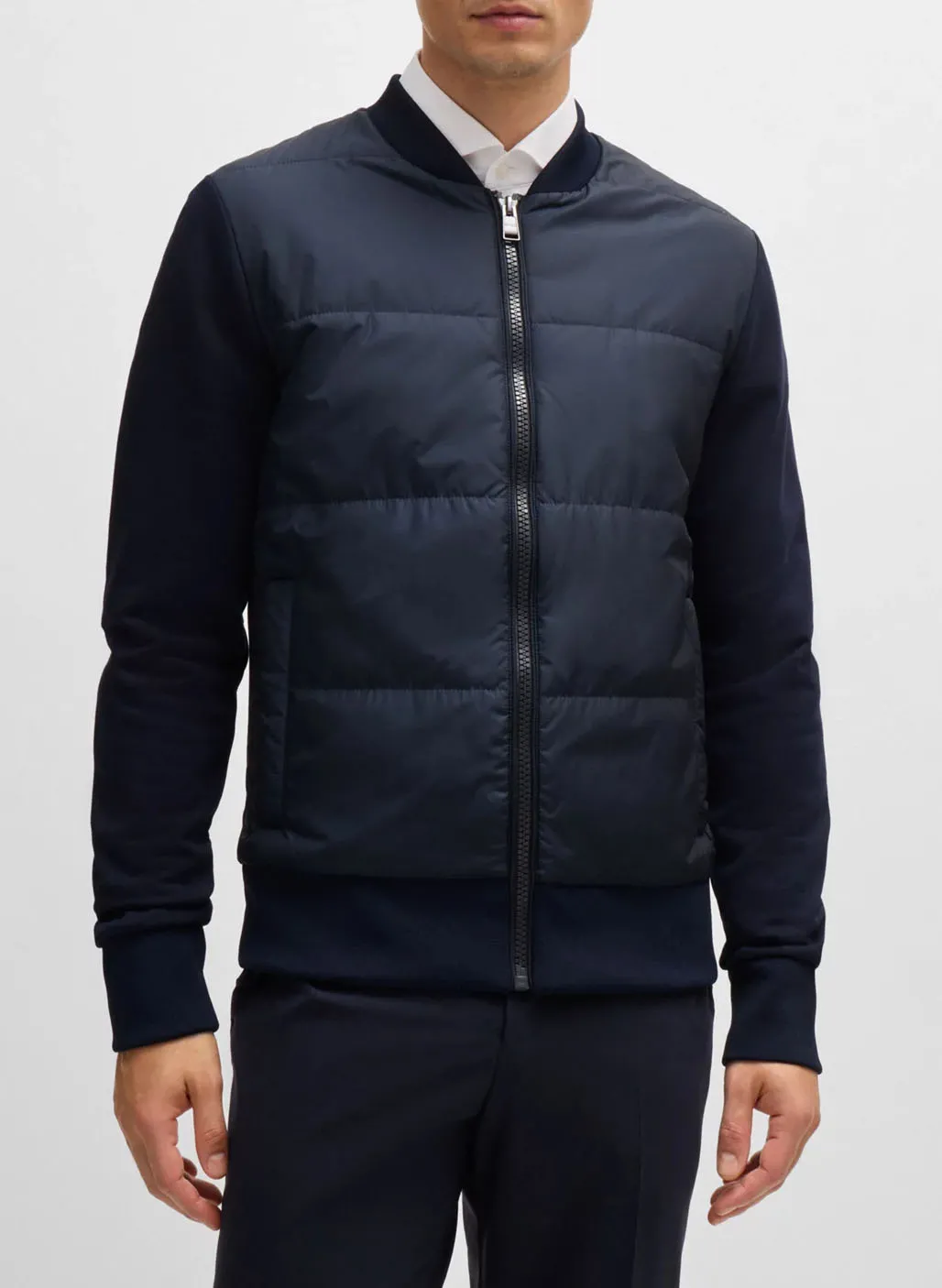 Sweat zippé en coton Bleu