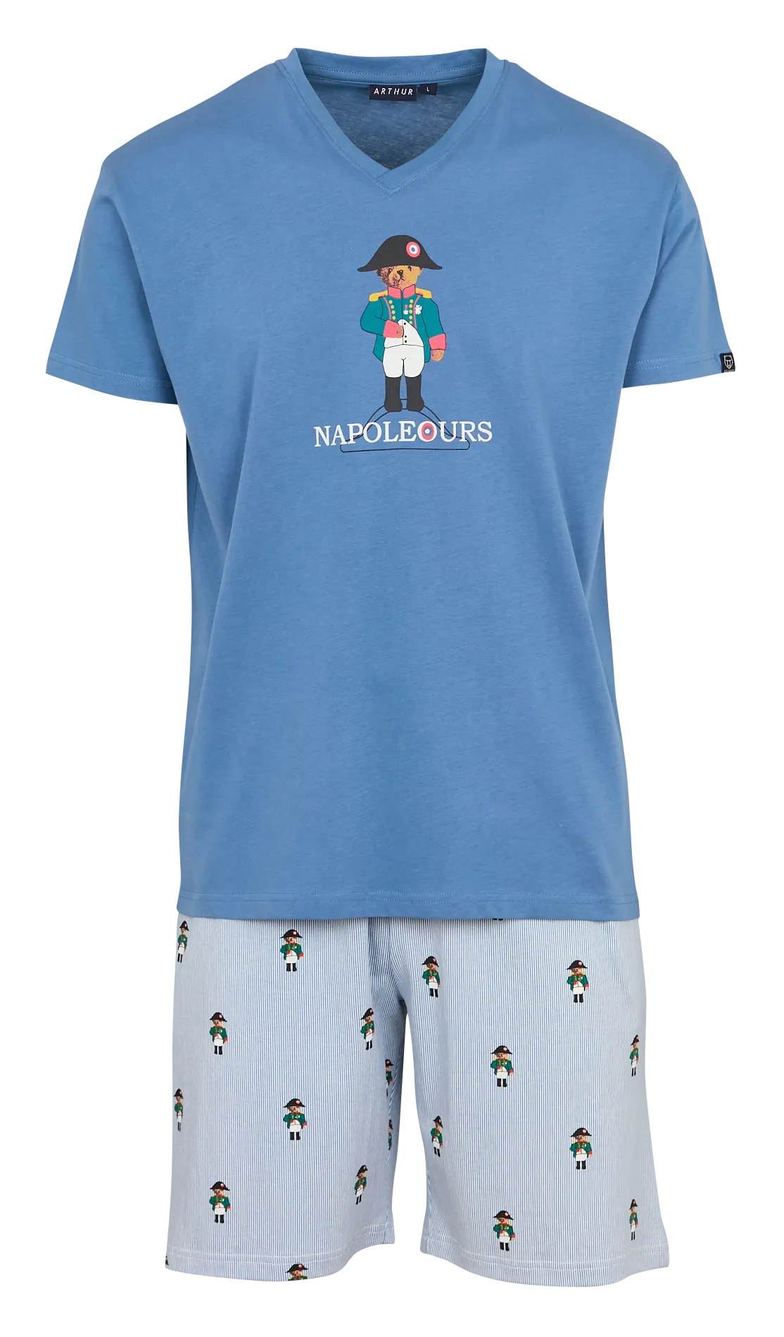 Ensemble de pyjama en coton imprimé Bleu
