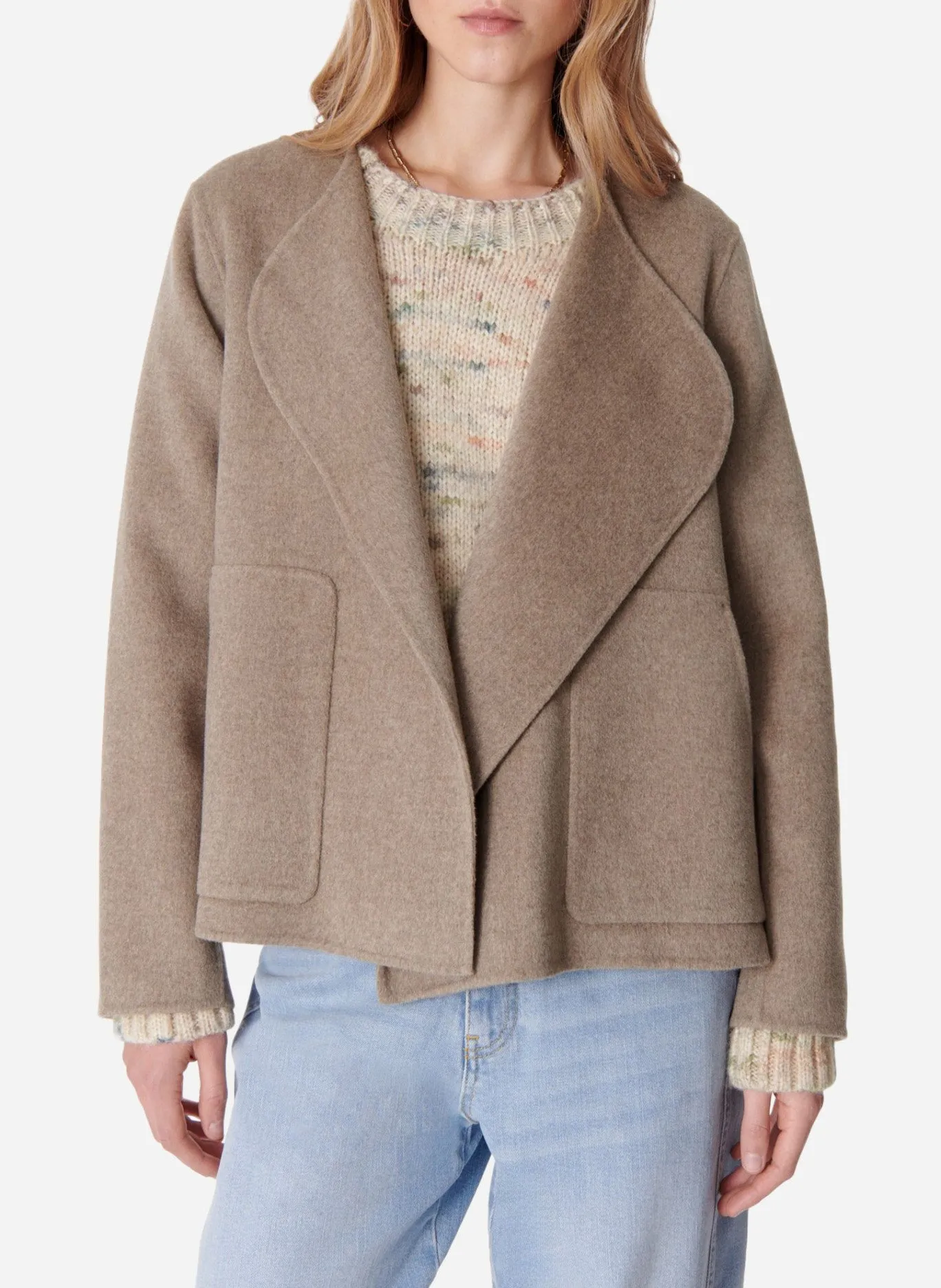 Veste en laine double-face Marron CHANN