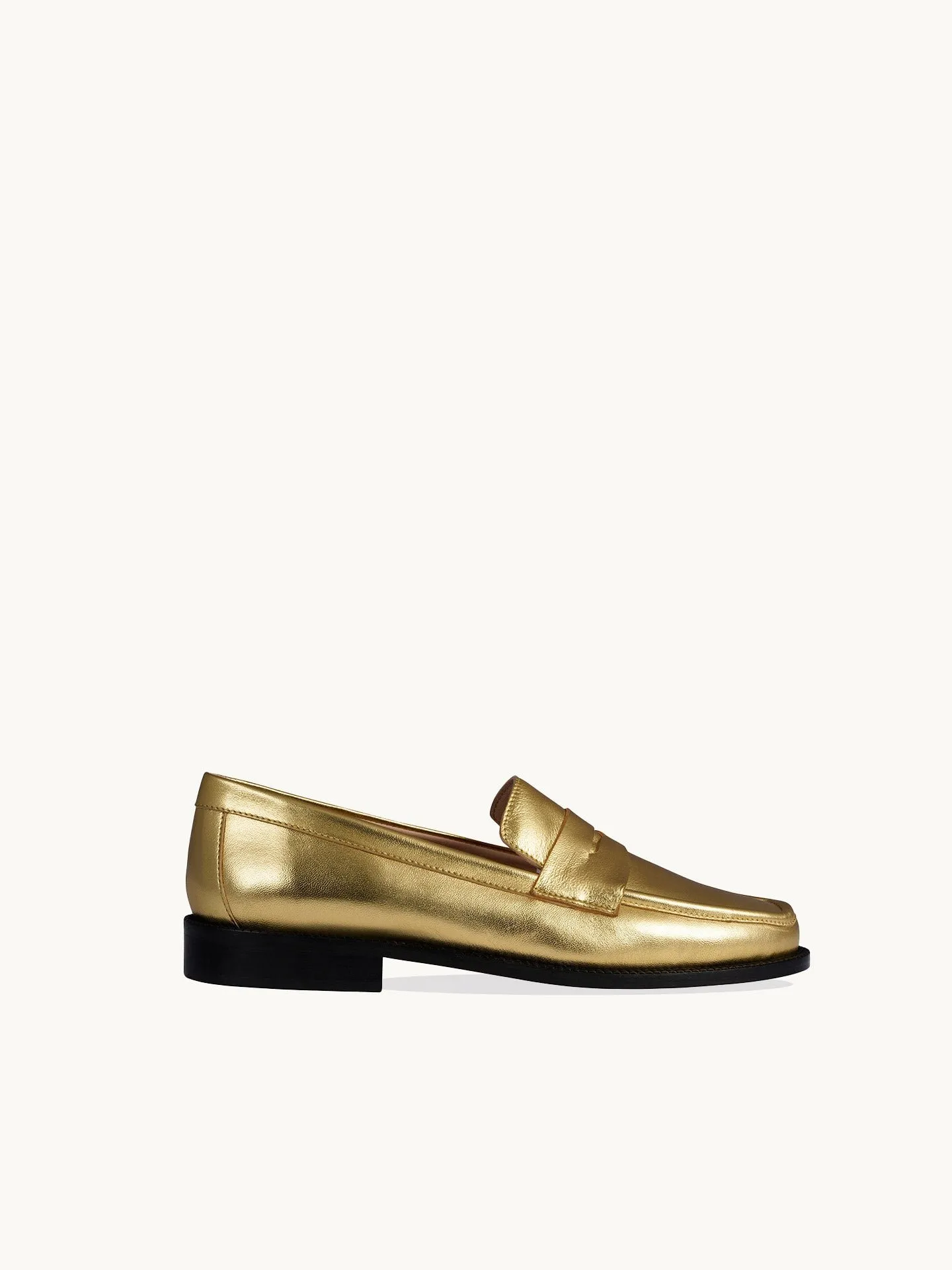 Mocassins en cuir métallisé Doré LISSA GOLD
