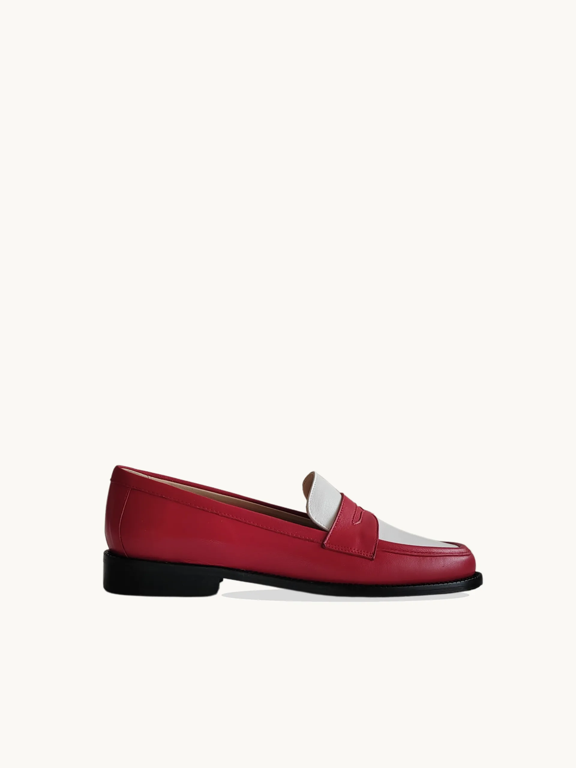Mocassins en cuir nappa Rouge LISSA MULTI RED