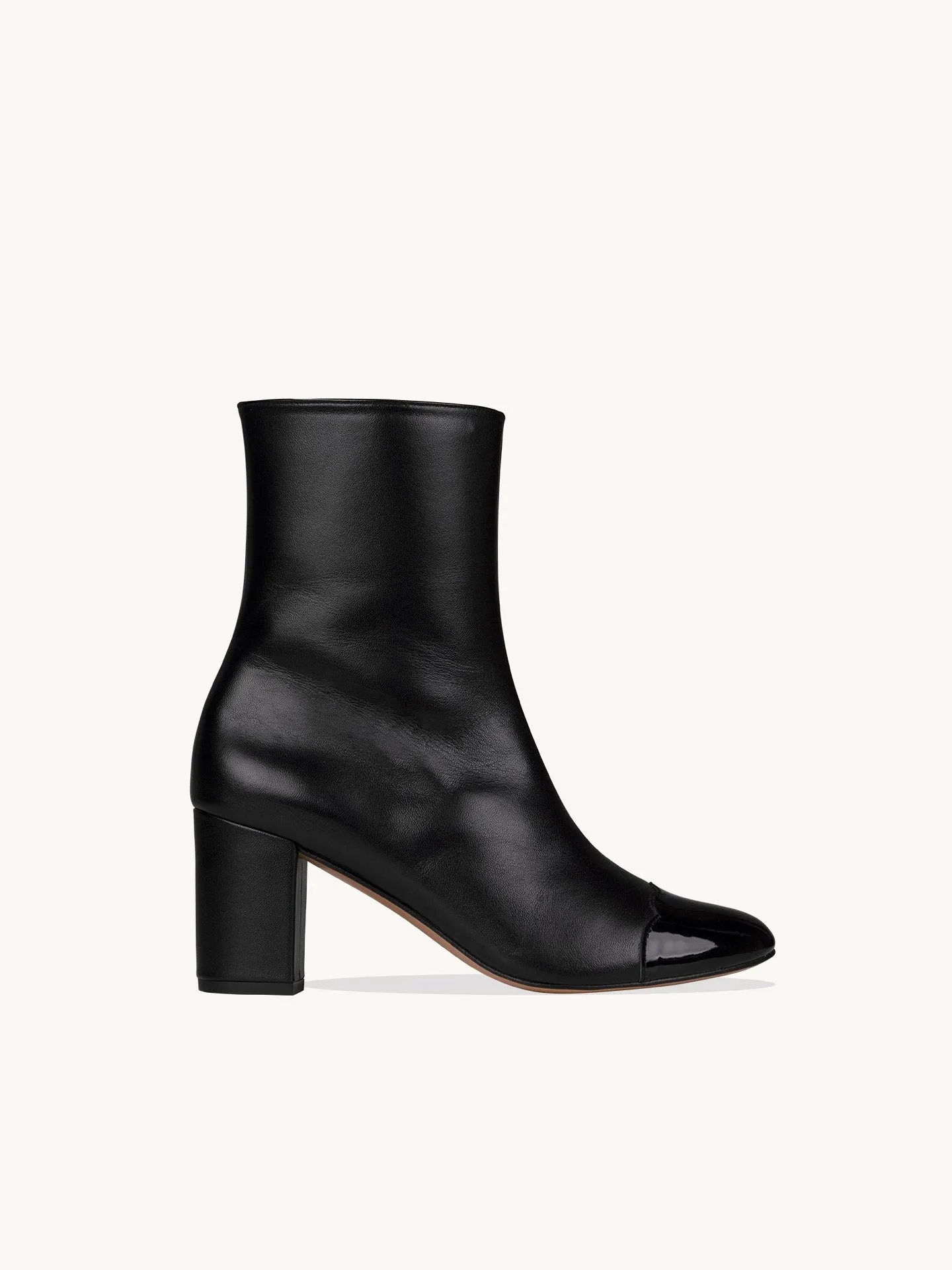 Bottines à talon en cuir nappa Noir FELICE BLACK