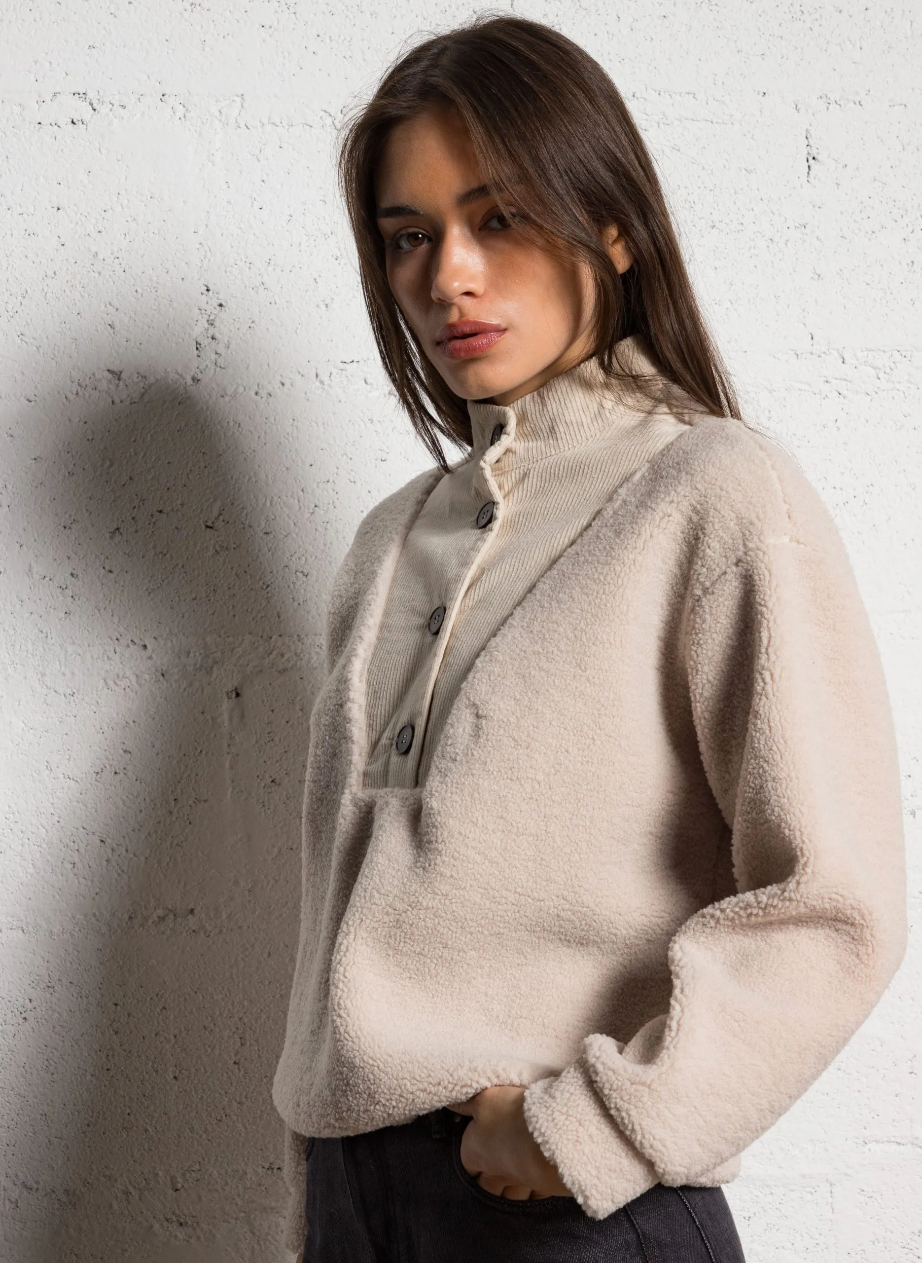 Pull col montant Blanc