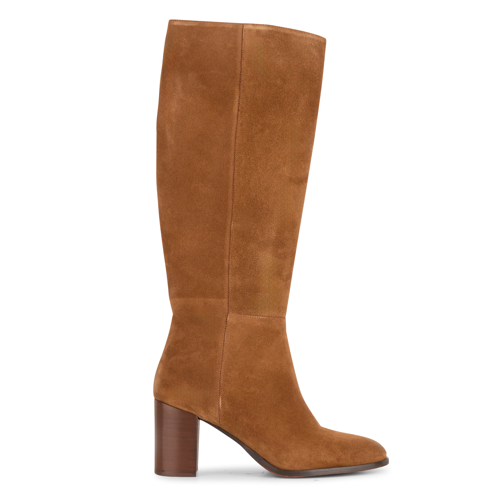 Bottes à talons en cuir velours Marron JULIETTE