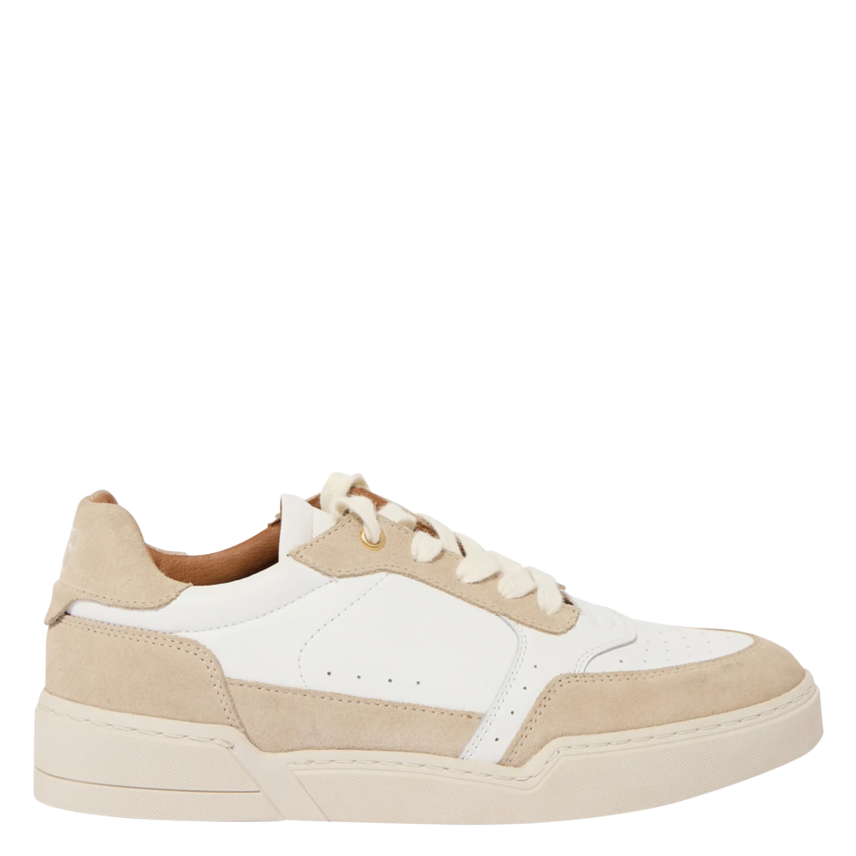 Baskets basses en cuir velours Beige NINA