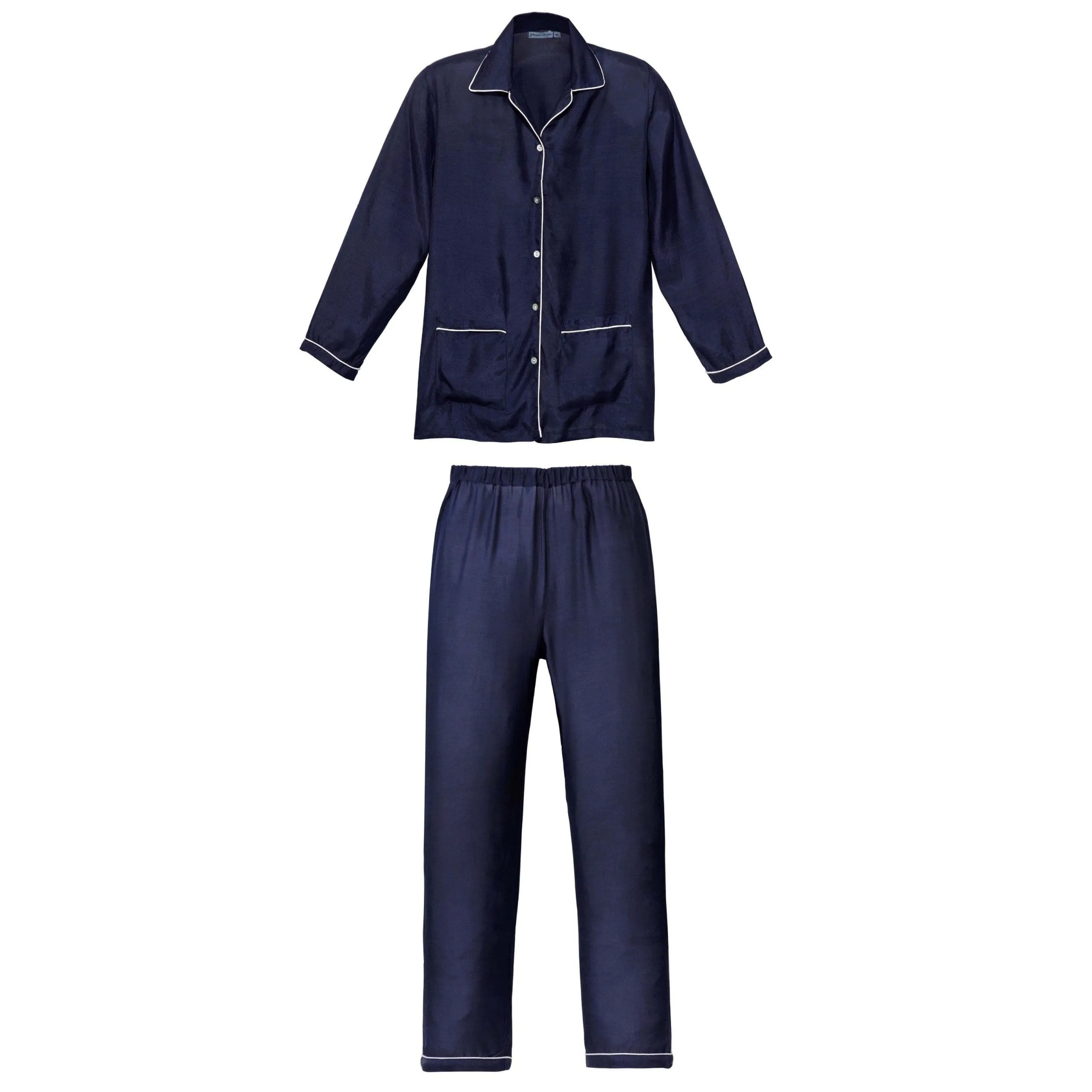 Pyjama coton et soie Bleu PYJAMA CAMILLE