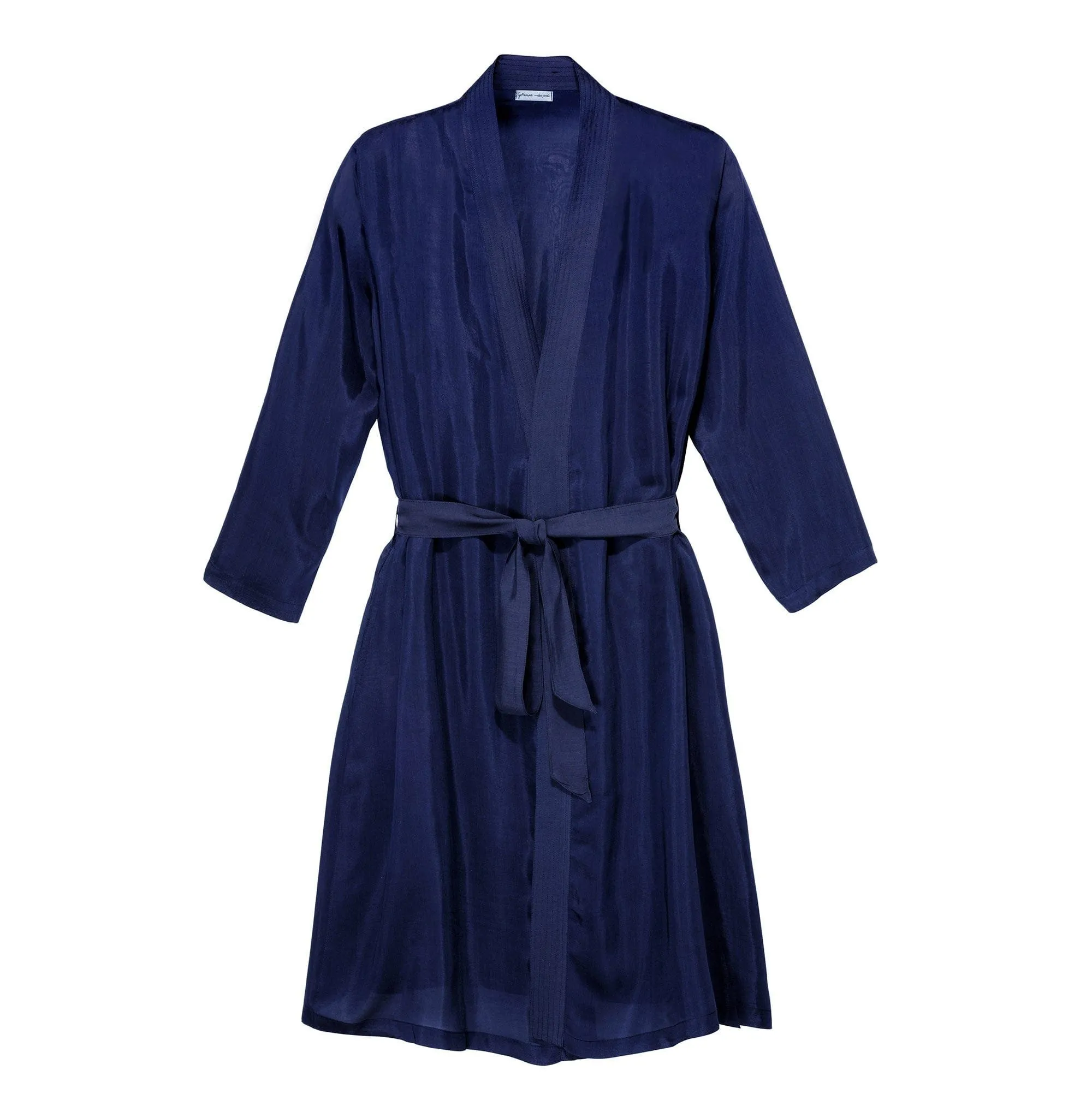 Kimono long coton et soie Bleu KIMONO JULIETTE