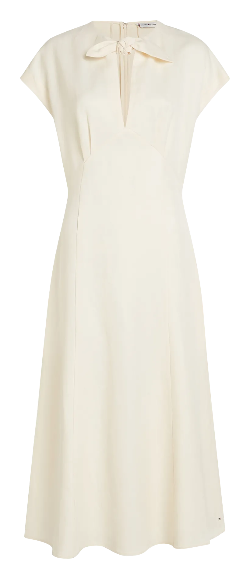Robe cintrée à nœud Beige