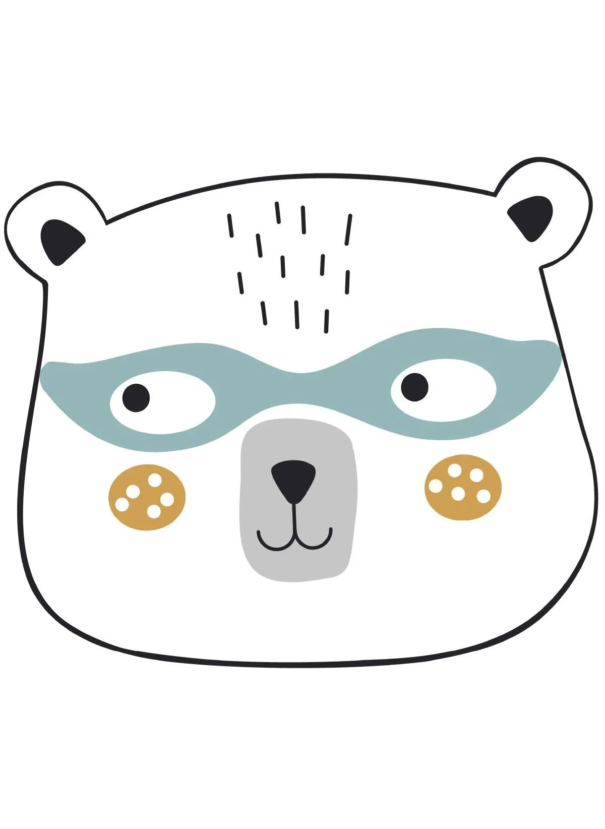 Coussin enfant imprimé forme ours en coton Blanc TEDDY