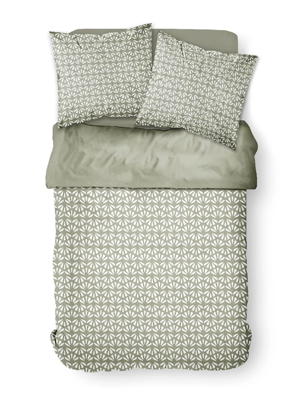 Parure de lit imprimé en coton Vert SUNSHINE SWAN
