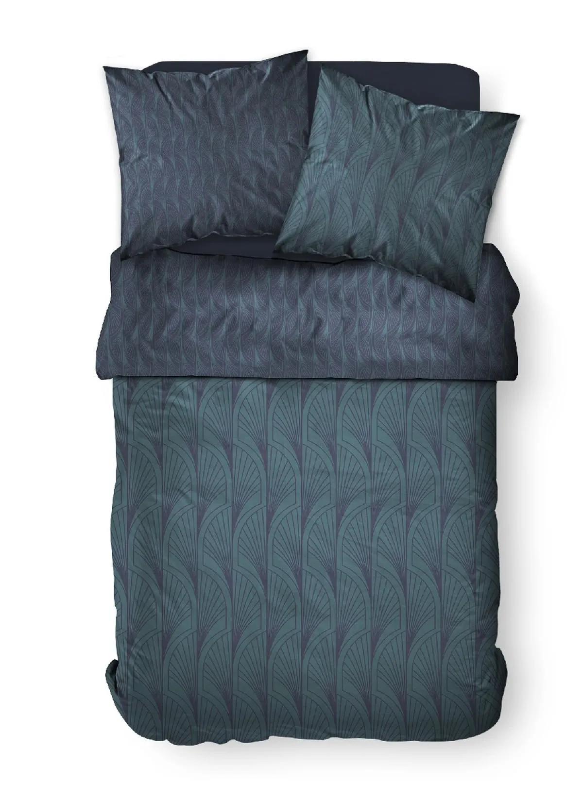 Parure de lit imprimé en coton Bleu SUNSHINE LOAIN