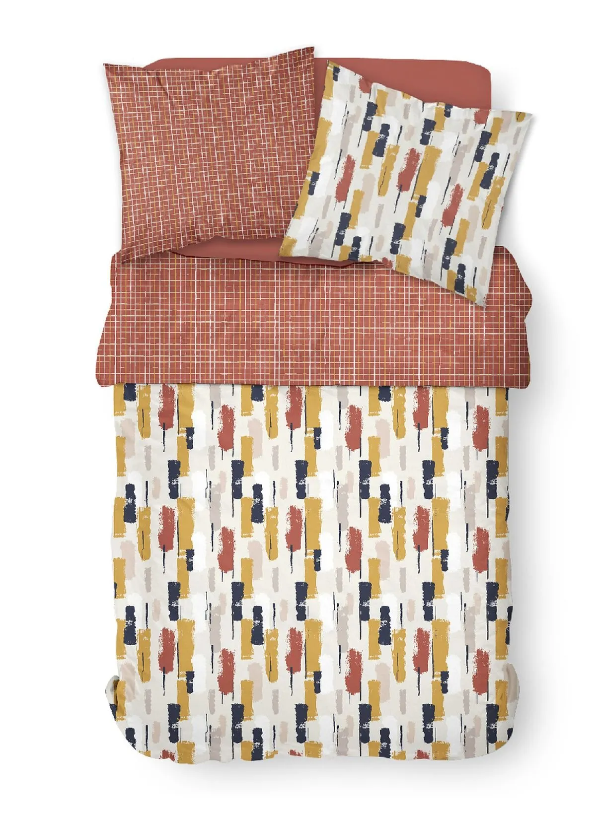 Parure de lit imprimé en coton Rouge SUNSHINE CHANE