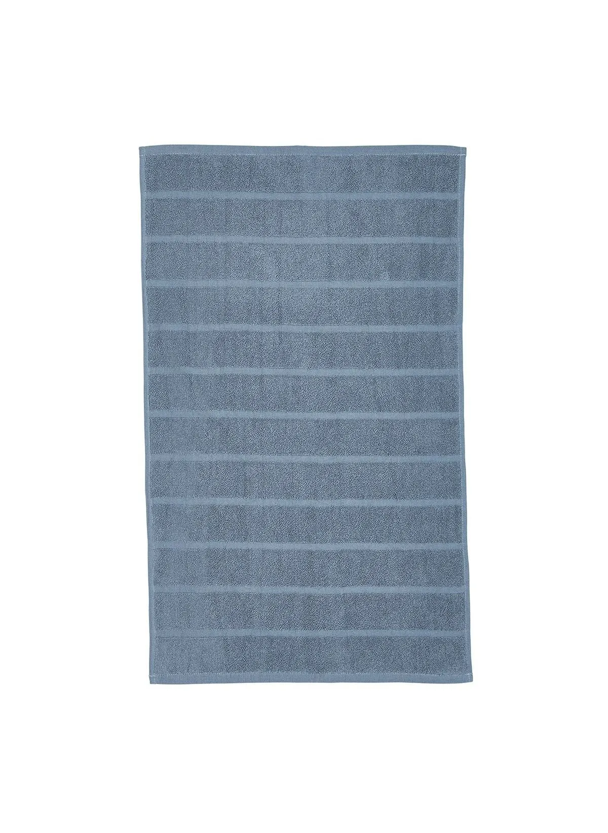 Tapis de bain uni en coton Bleu ESSENTIAL
