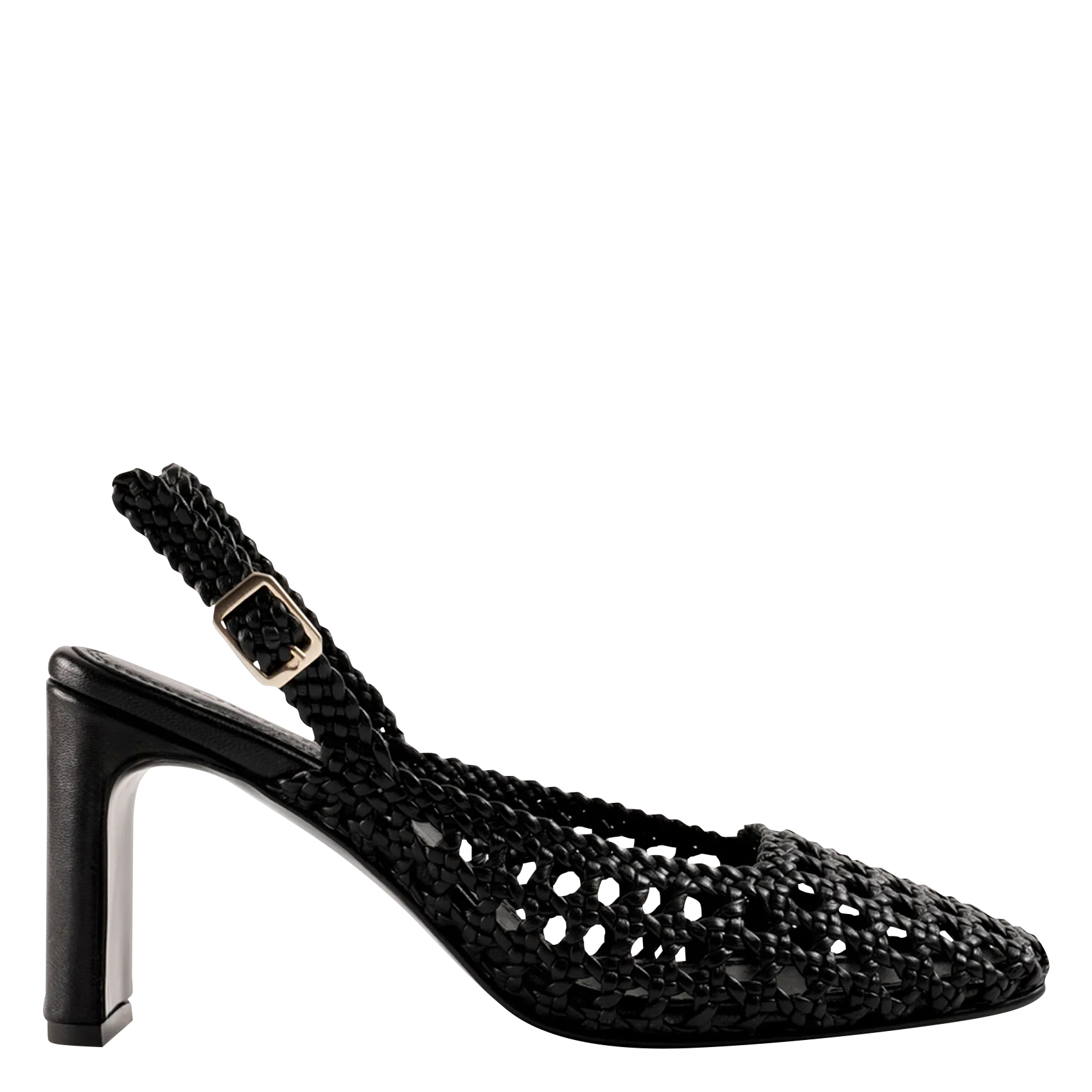 Escarpins en cuir tressé Noir OFELIA