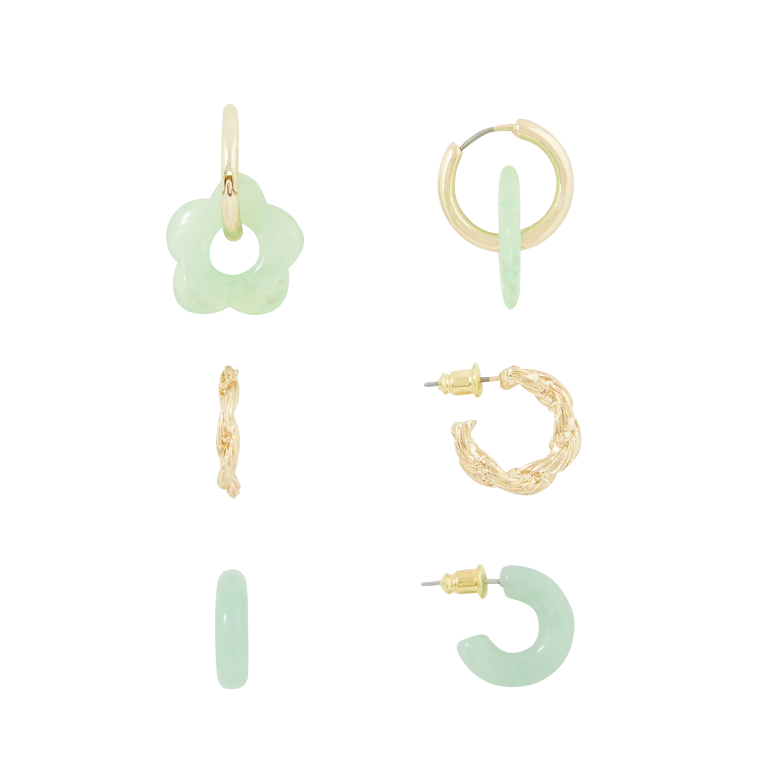 Lot de créoles Vert