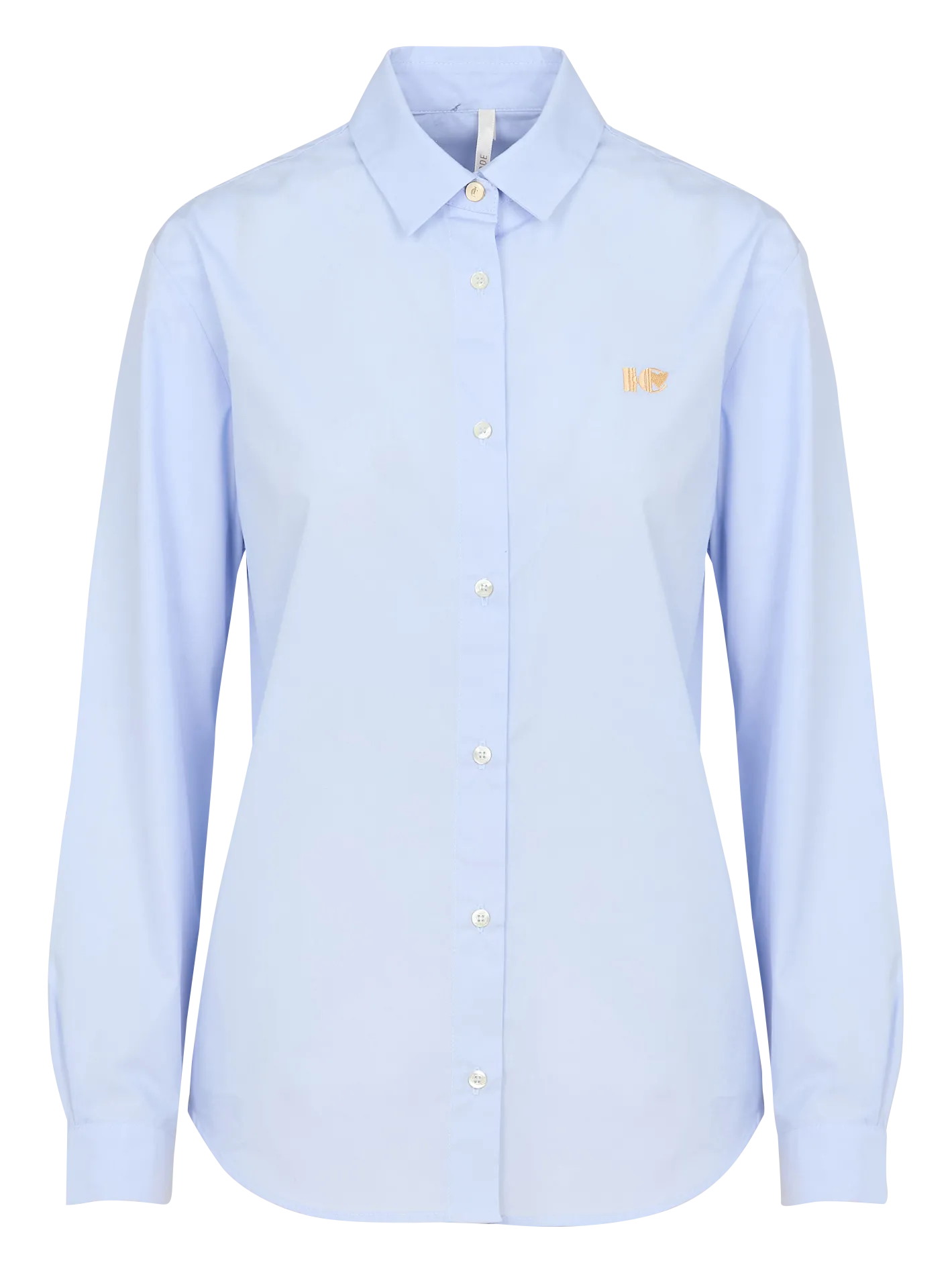 Chemise droite à broderie monogramme Bleu