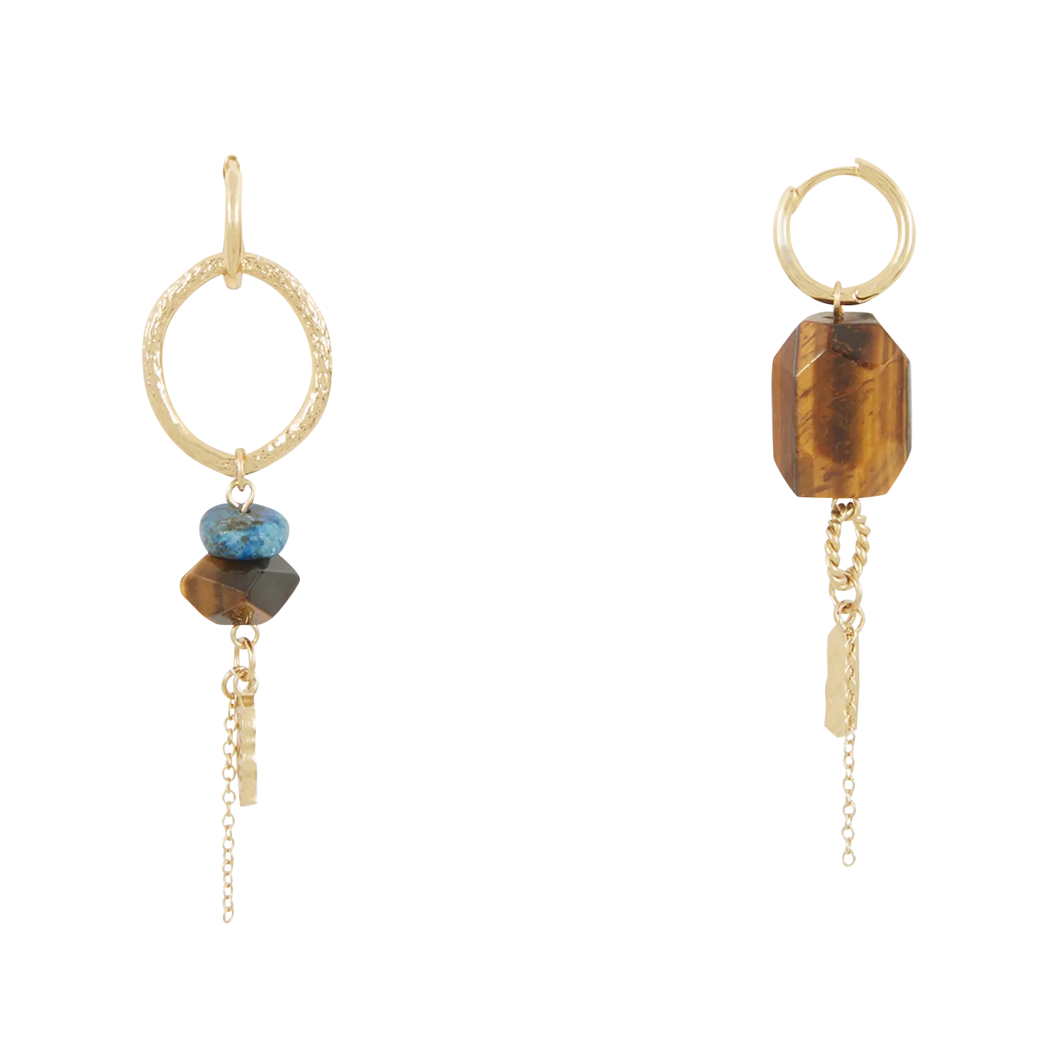 Boucles d'oreilles en laiton recyclé mélangé Bleu TOTI STONE