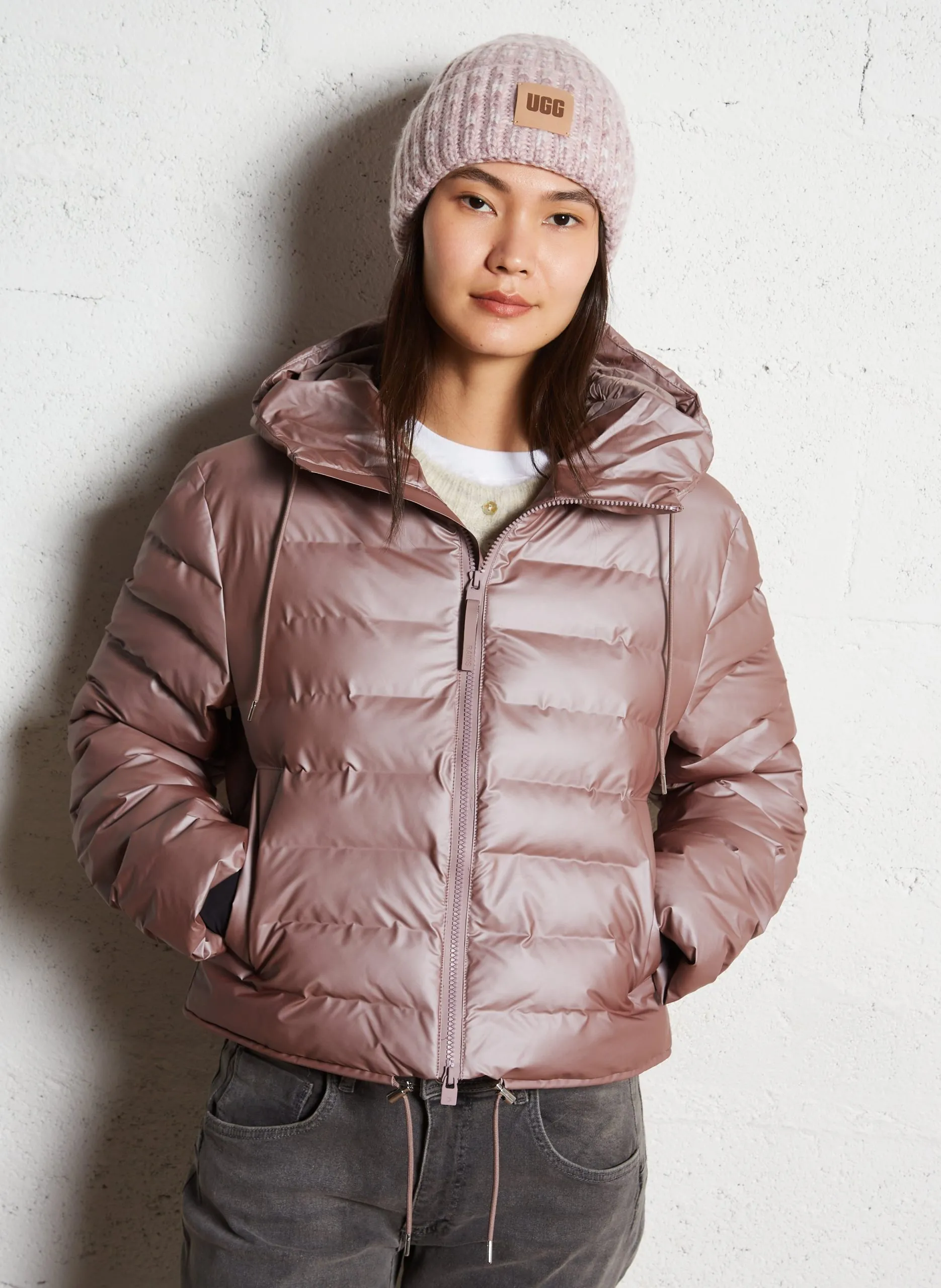 Doudoune oversize avec capuche Rose LOHJA