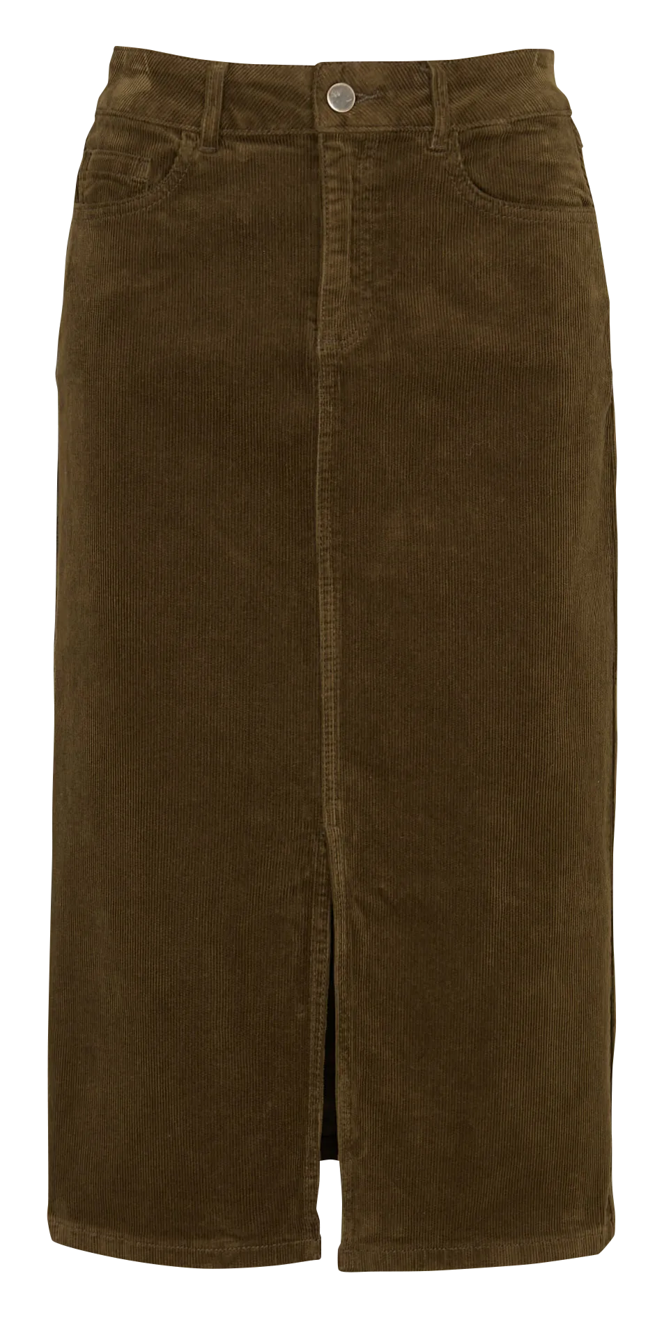 Jupe en velours côtelé de coton Kaki BIRDY